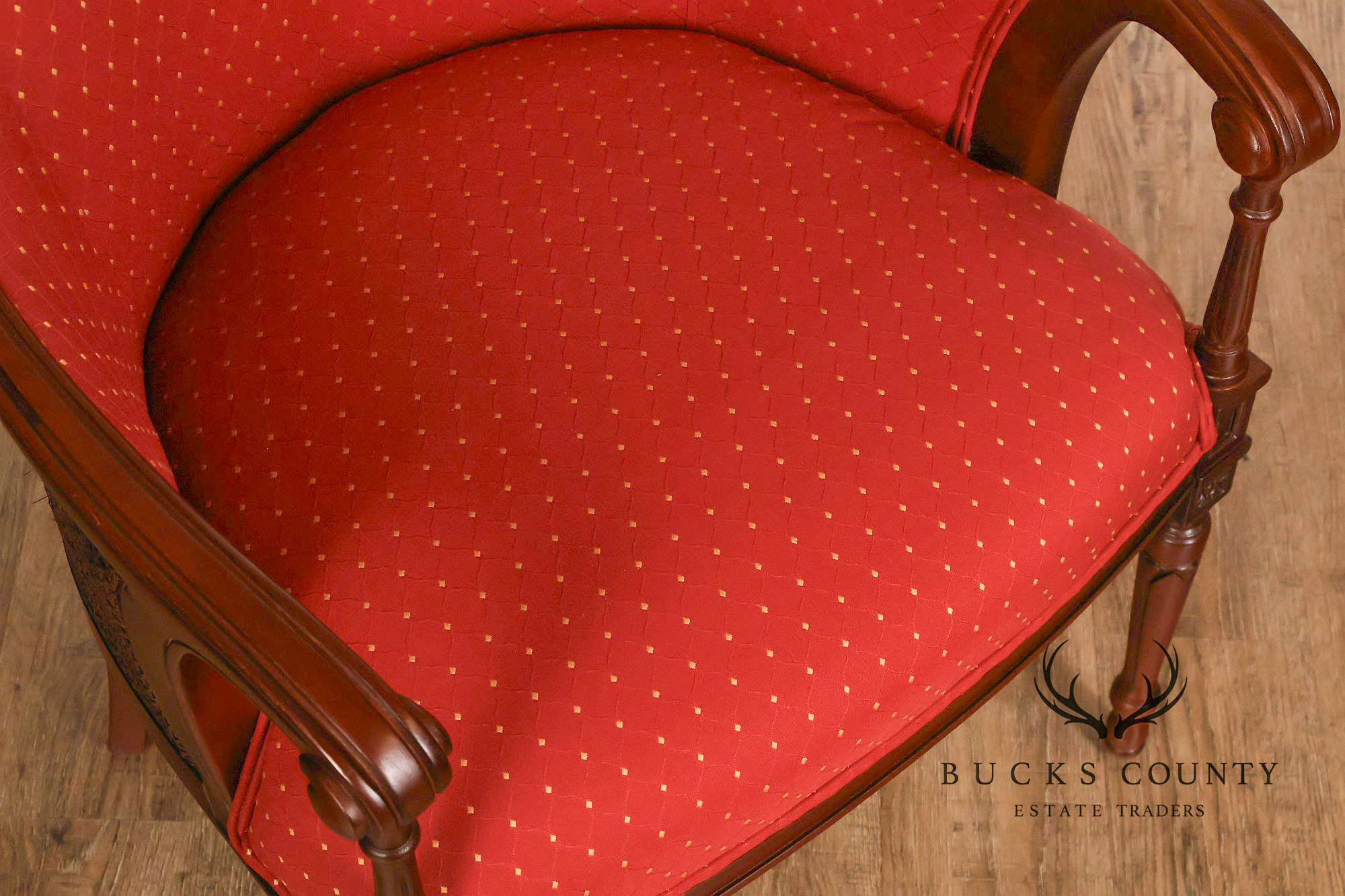 Bassett Federal Style Mahogany Cane Back Accent Chair