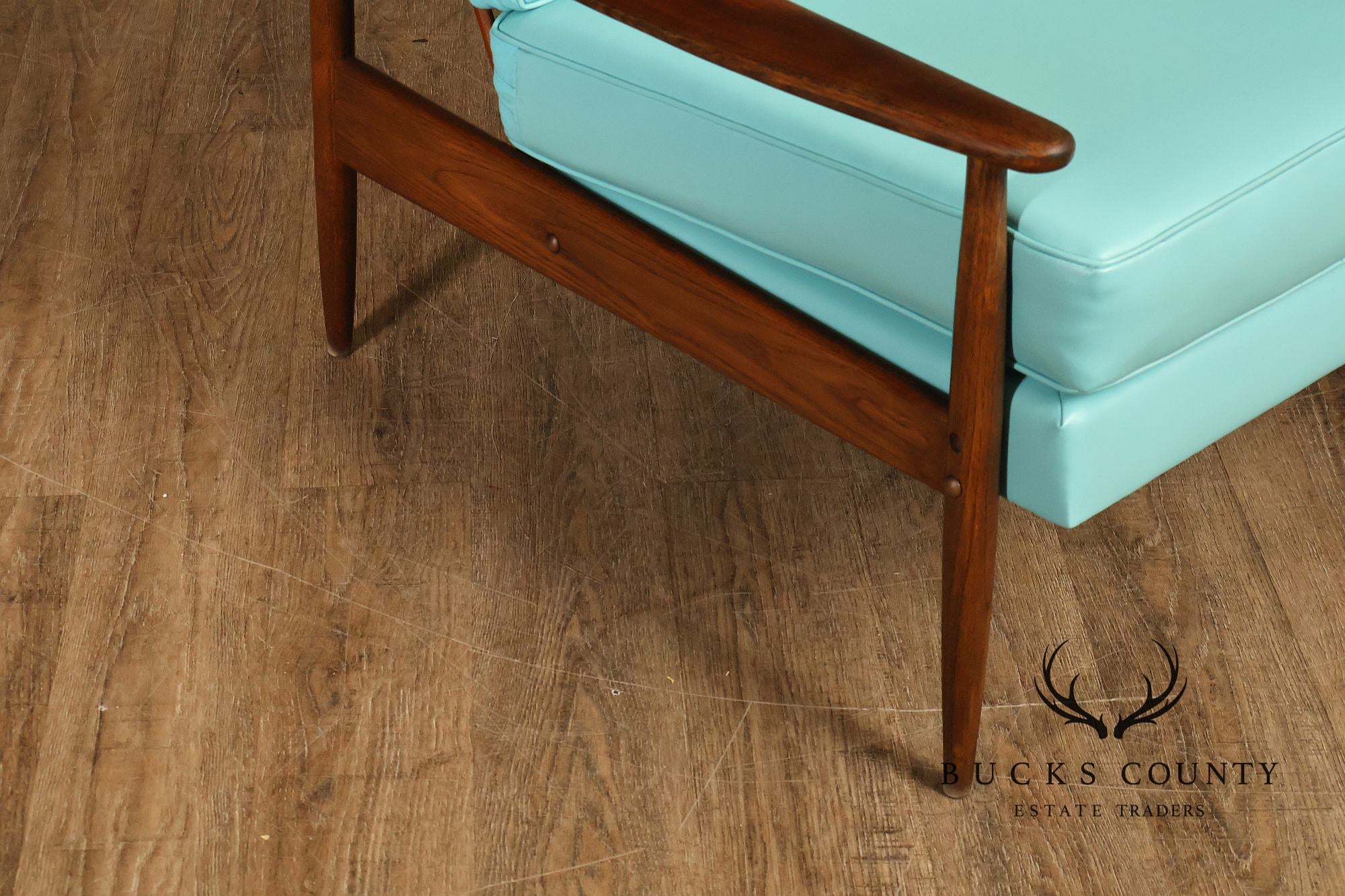 Mid Century Modern Oak Three-Seat Sofa