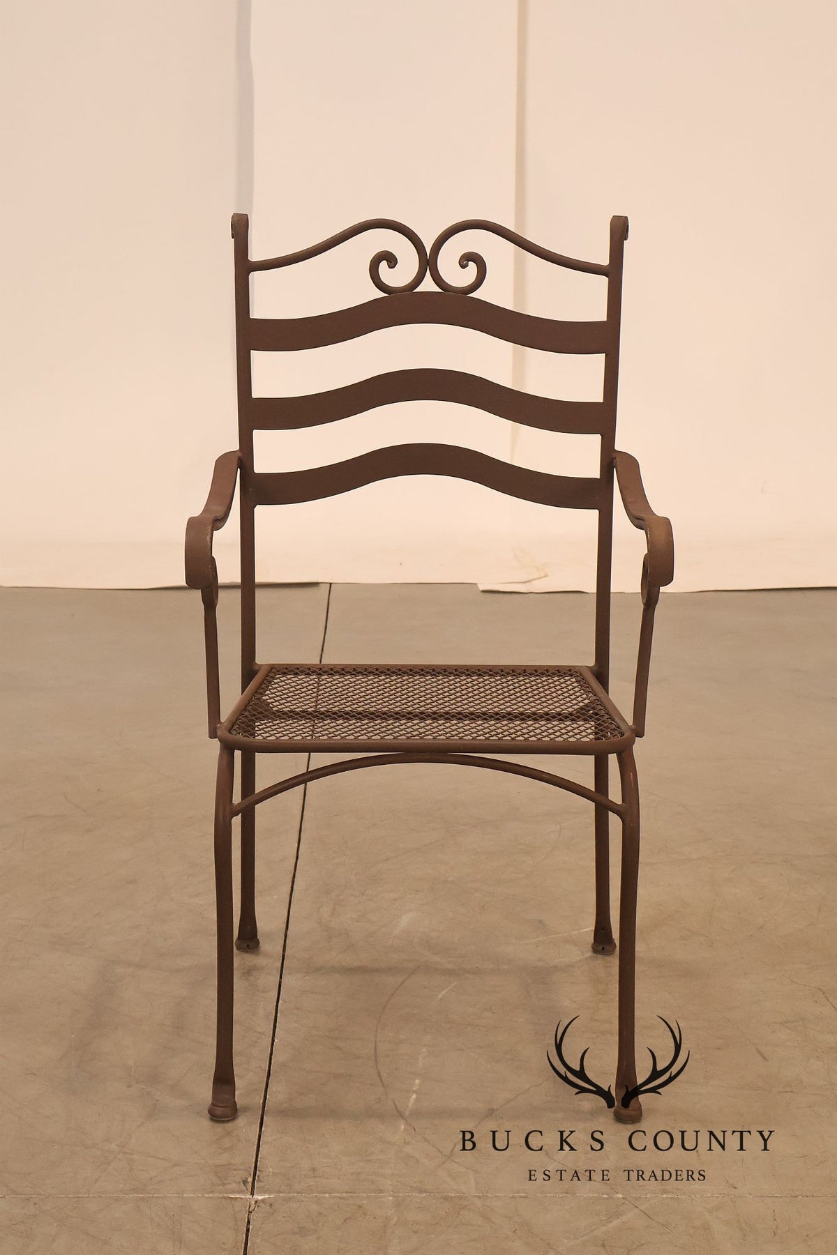 Tuscan Style Set of Four Wrought Iron Patio Chairs