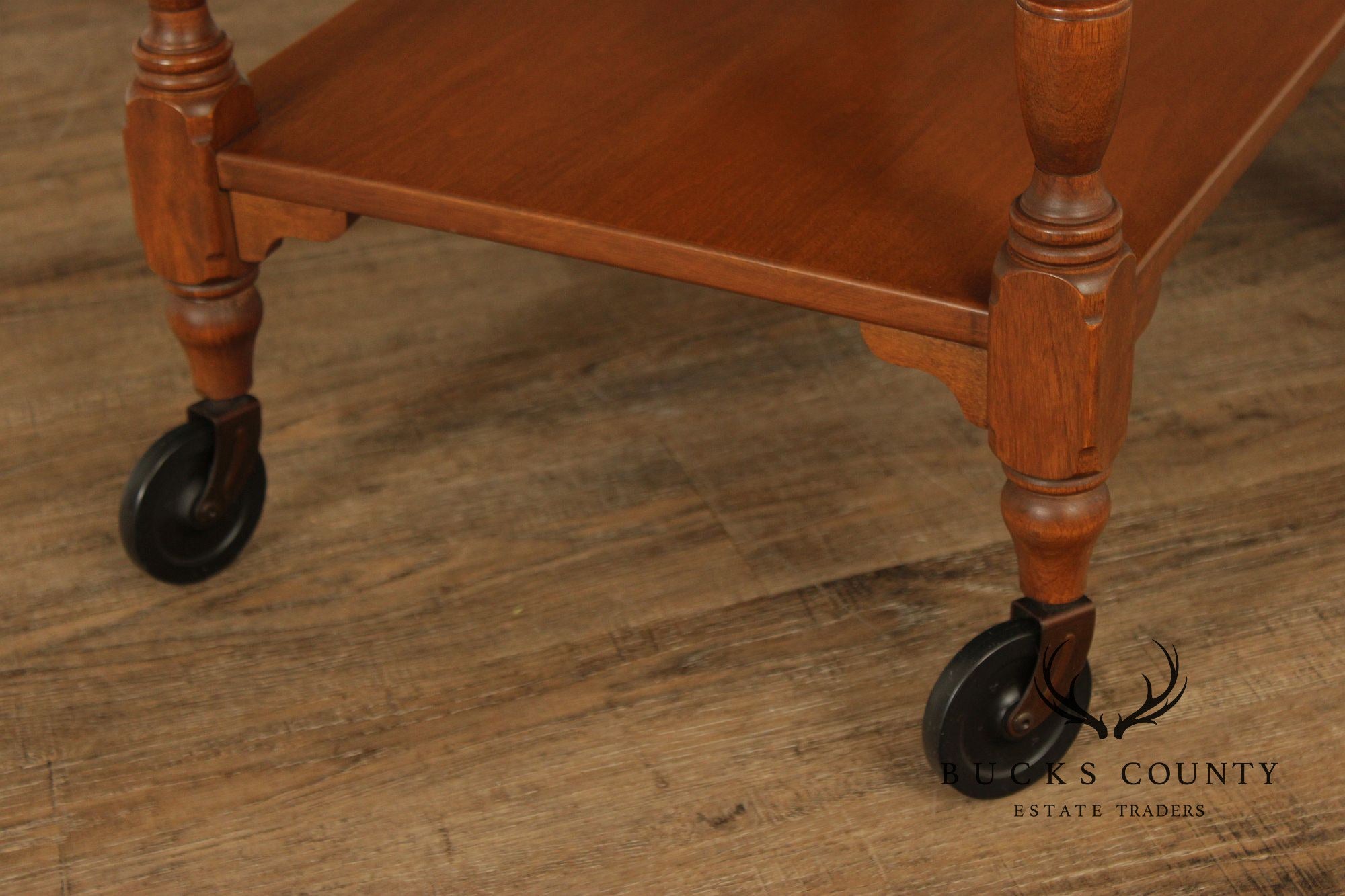 Ethan Allen Early American Maple Drop-Leaf Tea Cart