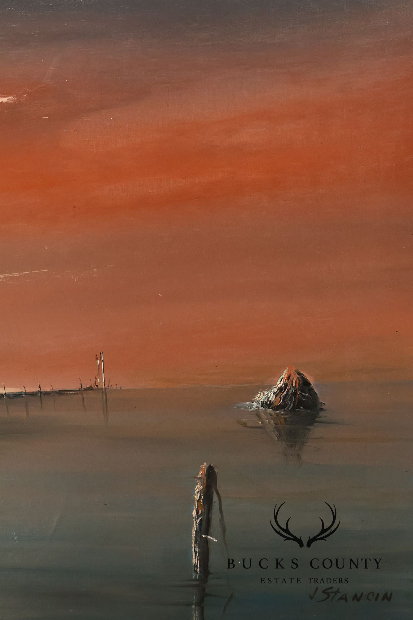 John Stancin Surrealist Oil Painting, Deserted