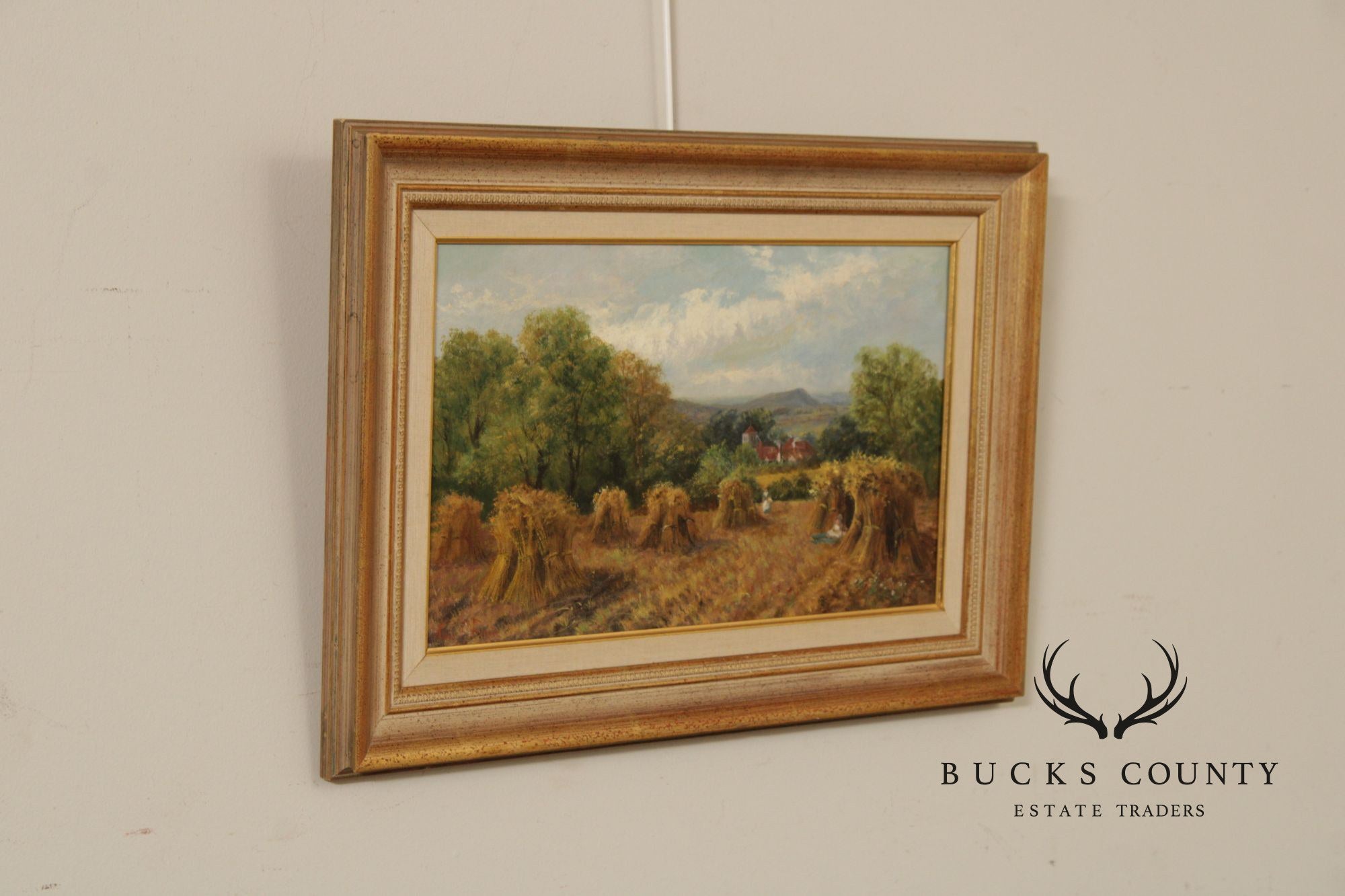 Kate E. Foster Oil Painting, 'Hayfield'