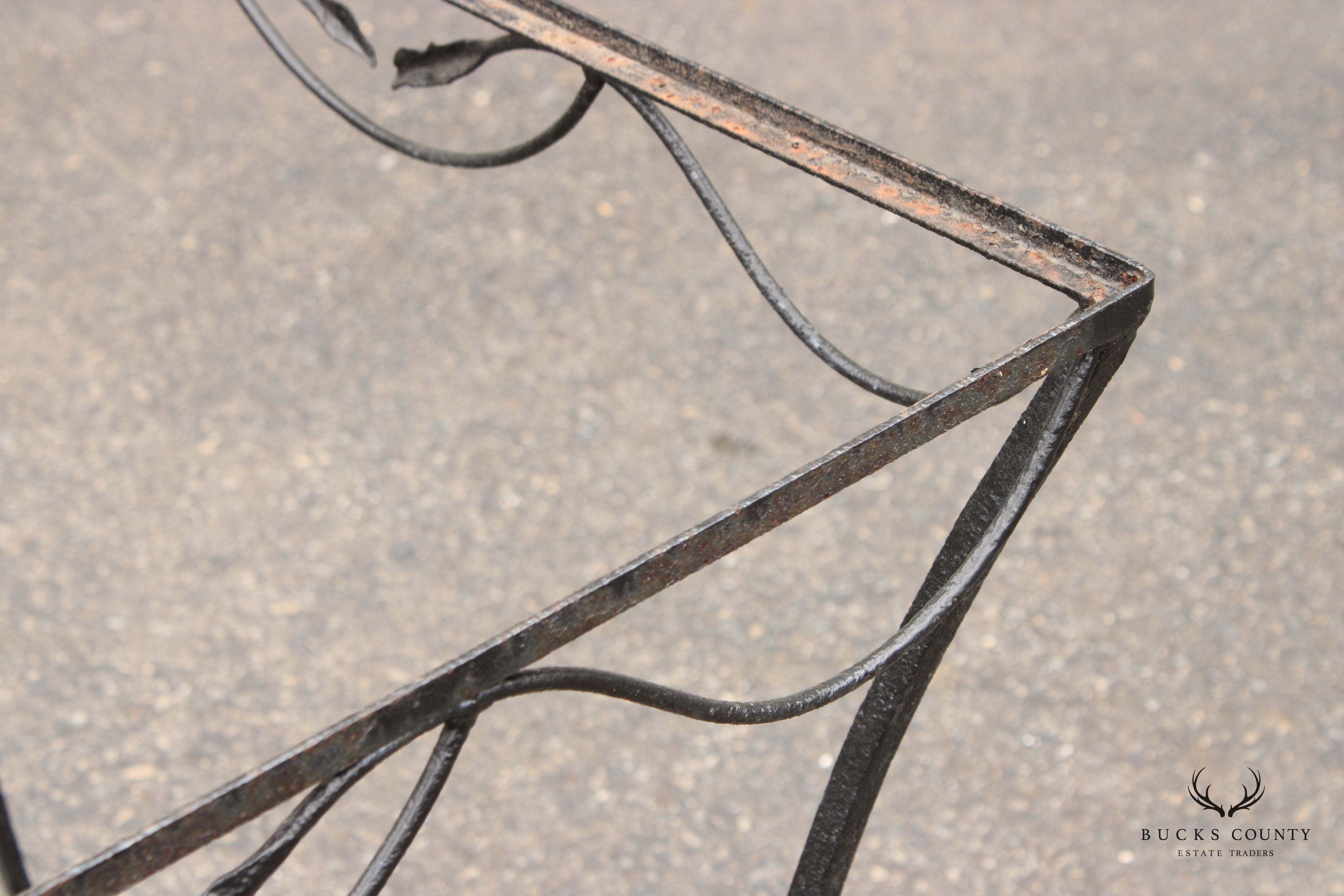 Vintage Wrought Iron Outdoor Dining Table Base