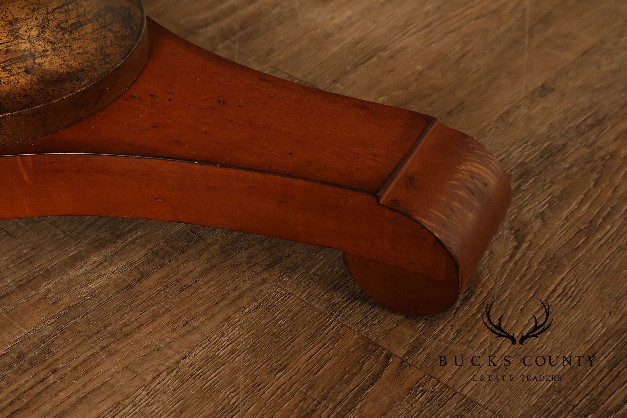 Hollywood Regency Style Round Glass Top Accent Table