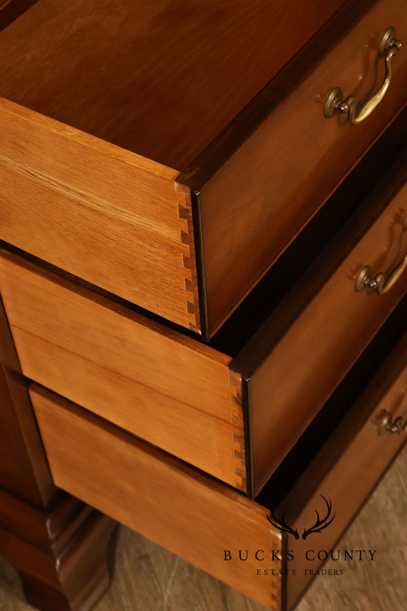 Kittinger Mahogany 10 Drawer Chippendale Style Chest-on-Chest Tall Dresser