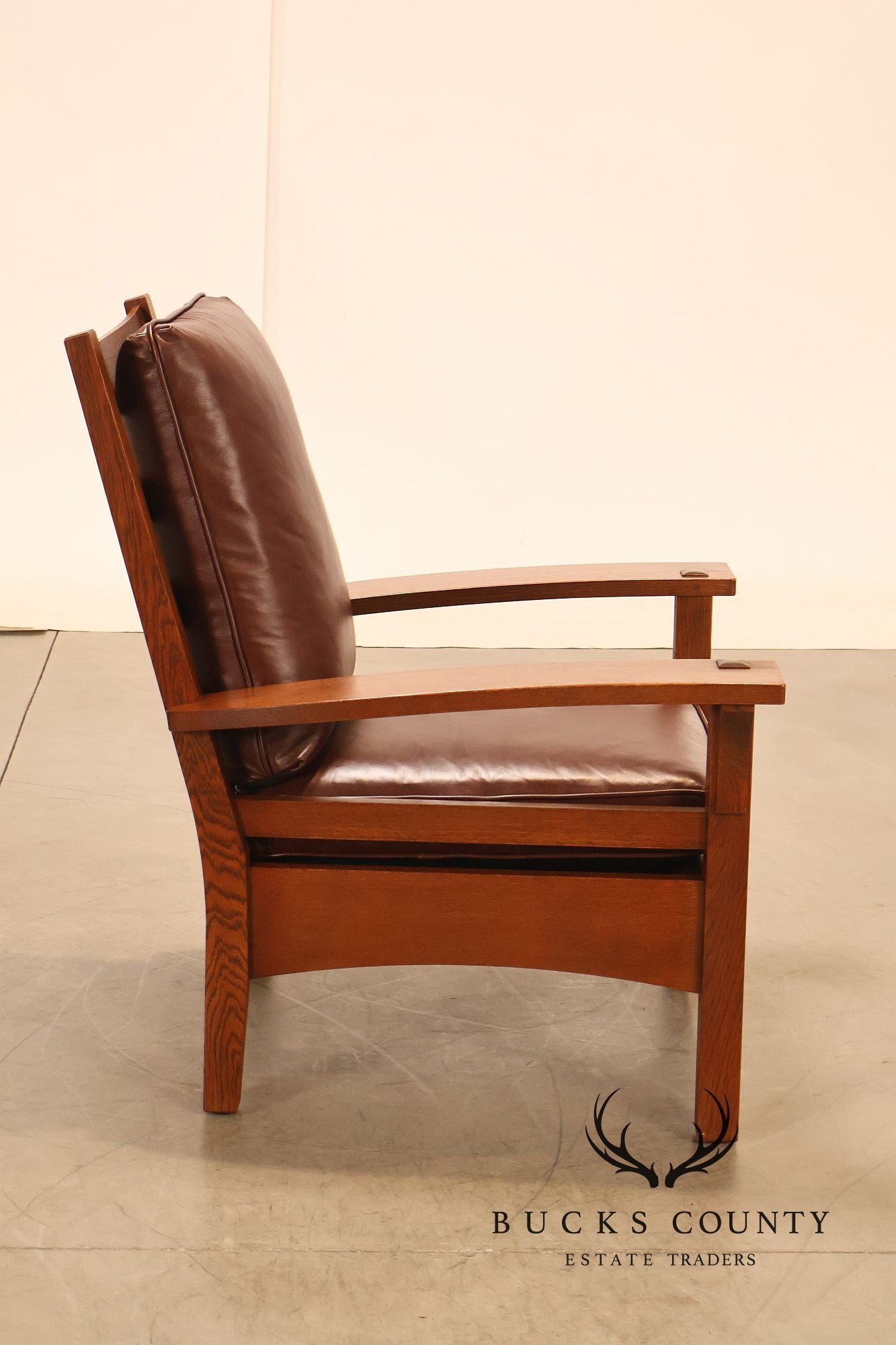Stickley Mission Collection Oak And Leather Lounge Chair