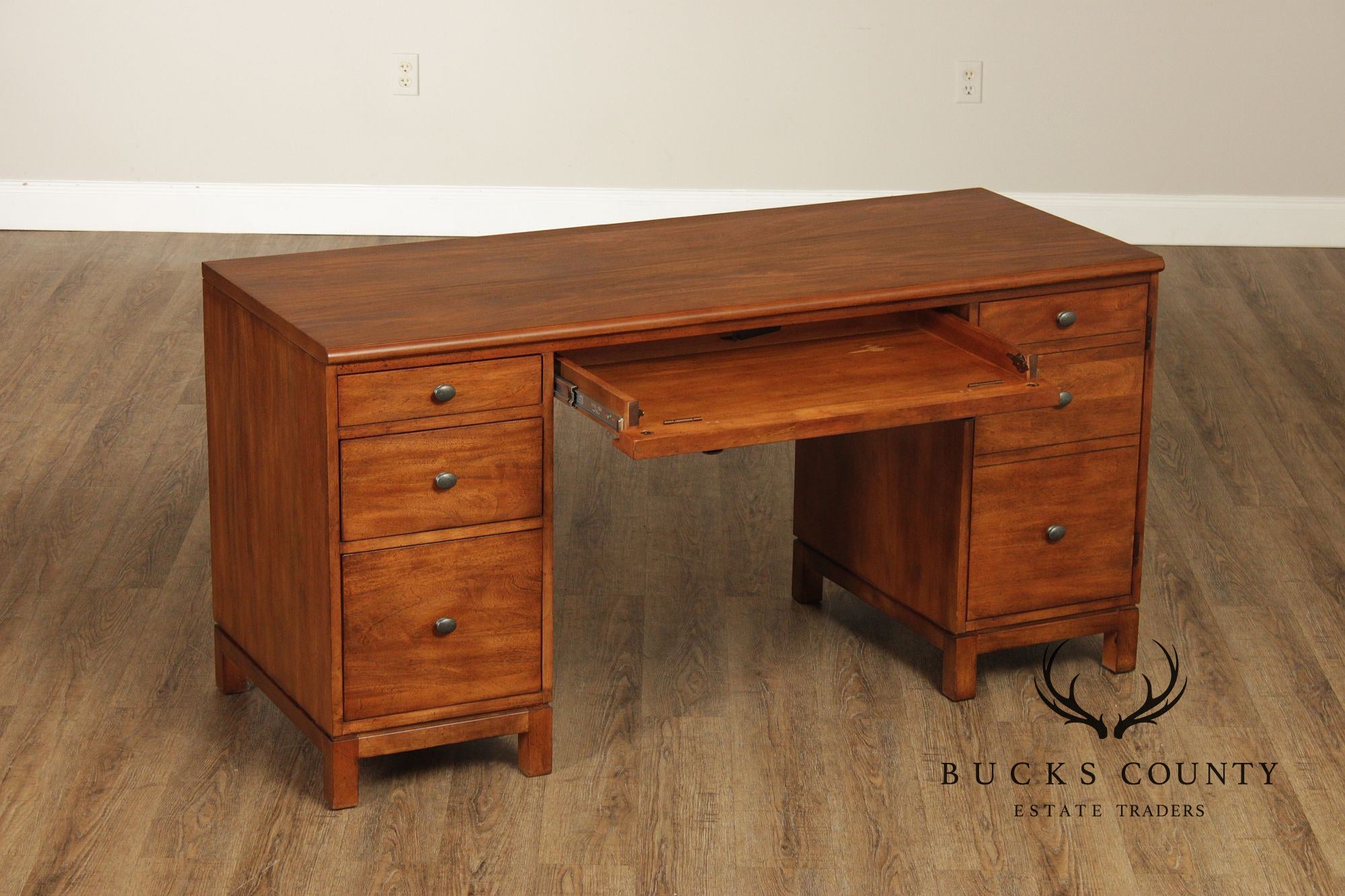 Ethan Allen Double Pedestal Writing Desk