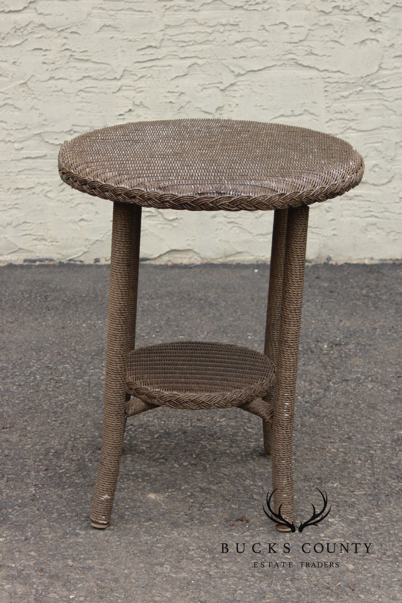 Lloyd Loom Outdoor Patio Wicker Side Table