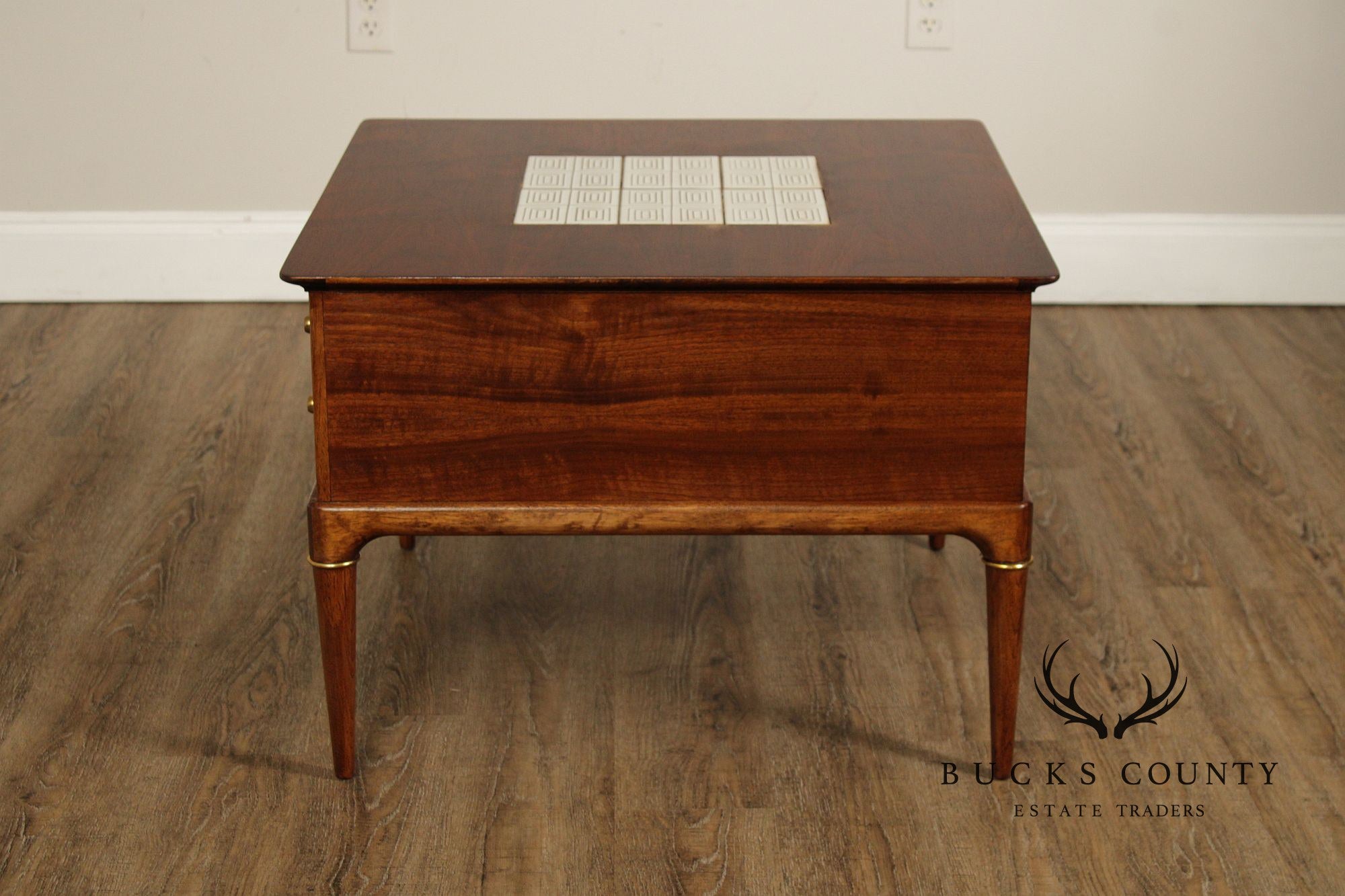 Lane Mid Century Modern Tile Top Walnut Coffee Table