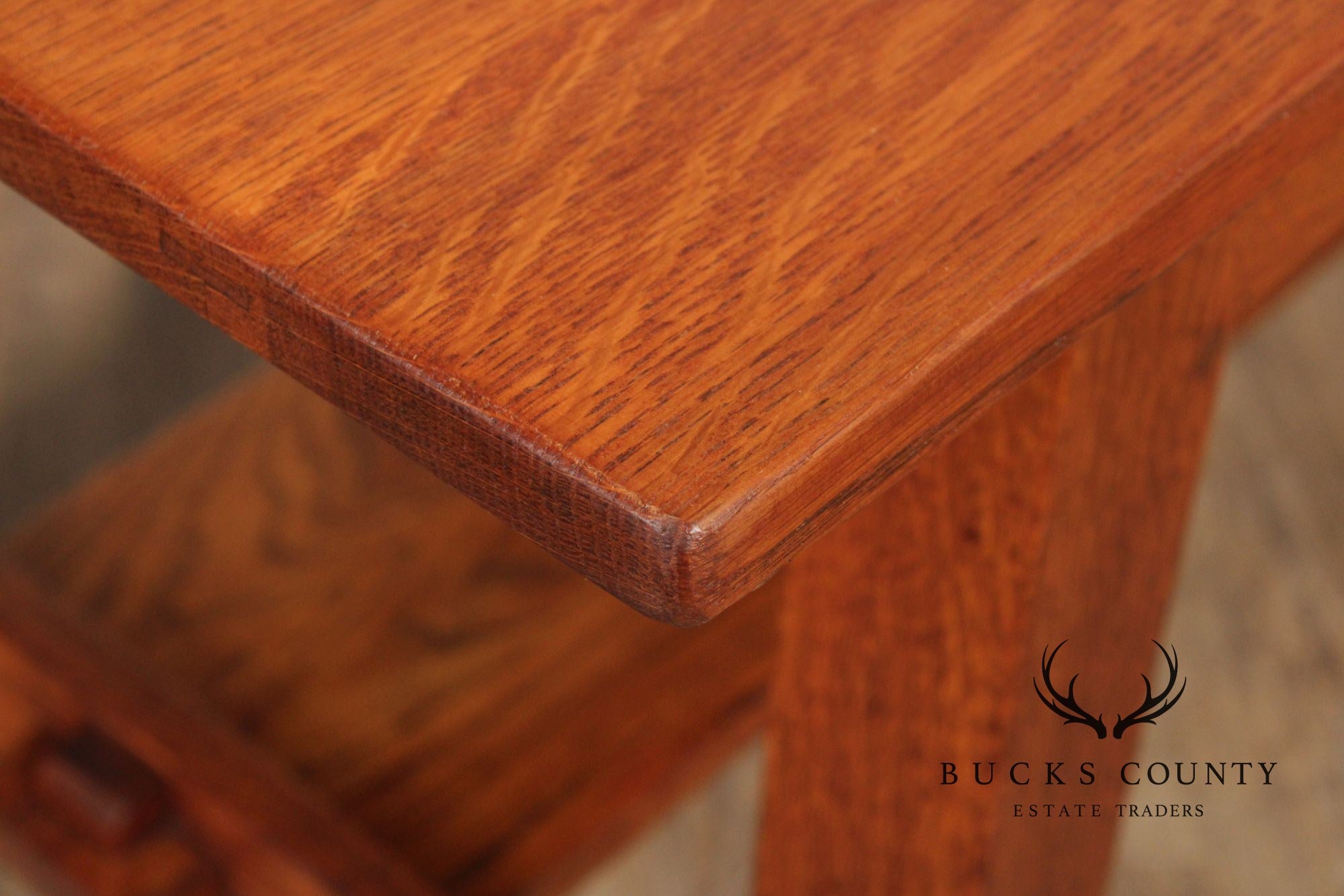 L. & J.G. Stickley Antique Mission Oak Library Table Writing Desk