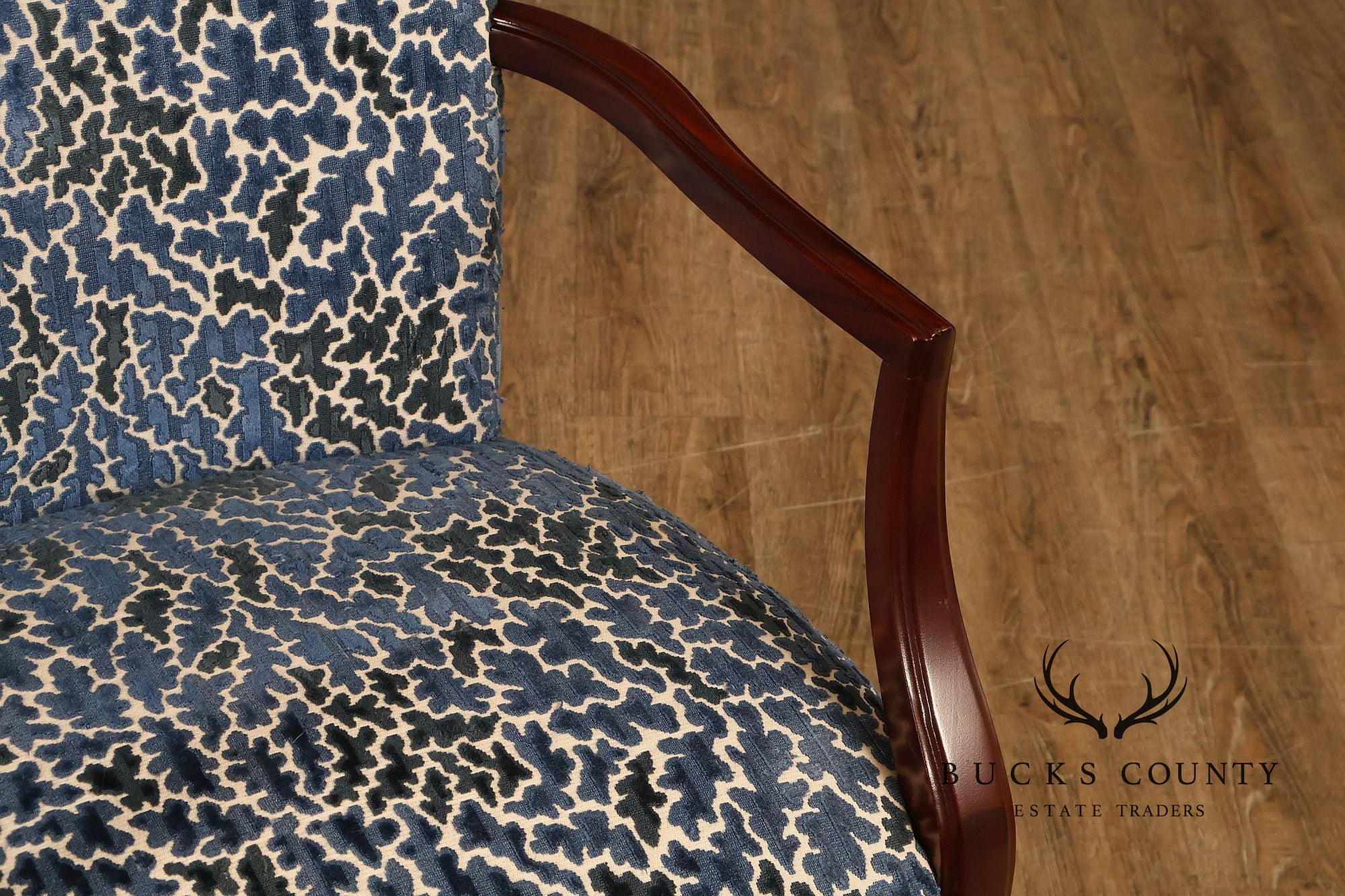 Contemporary Pair of Upholstered Dining Armchairs