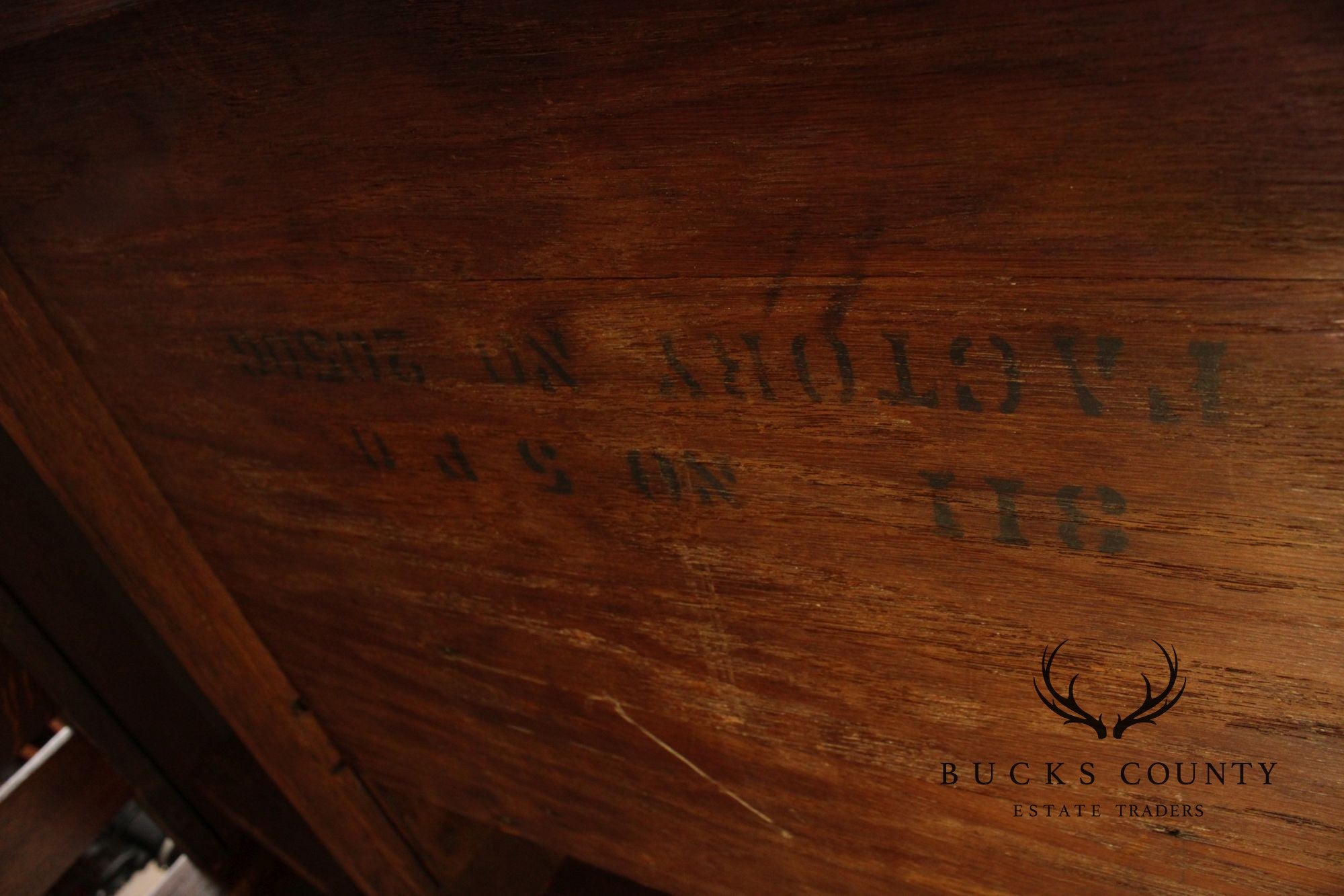 Antique Mission Oak Library Table