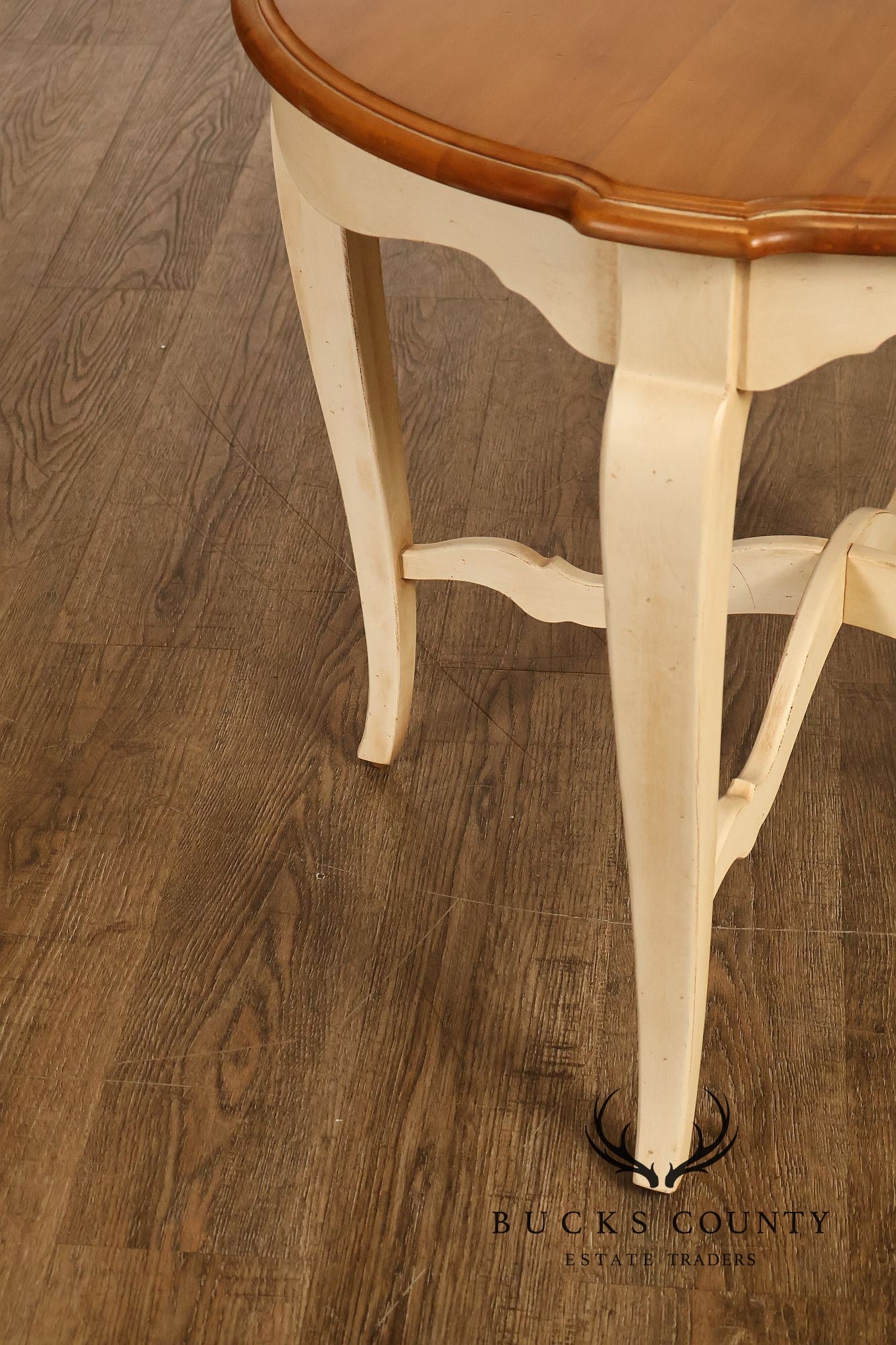 Ethan Allen 'Country French' Cream-Painted Side Table