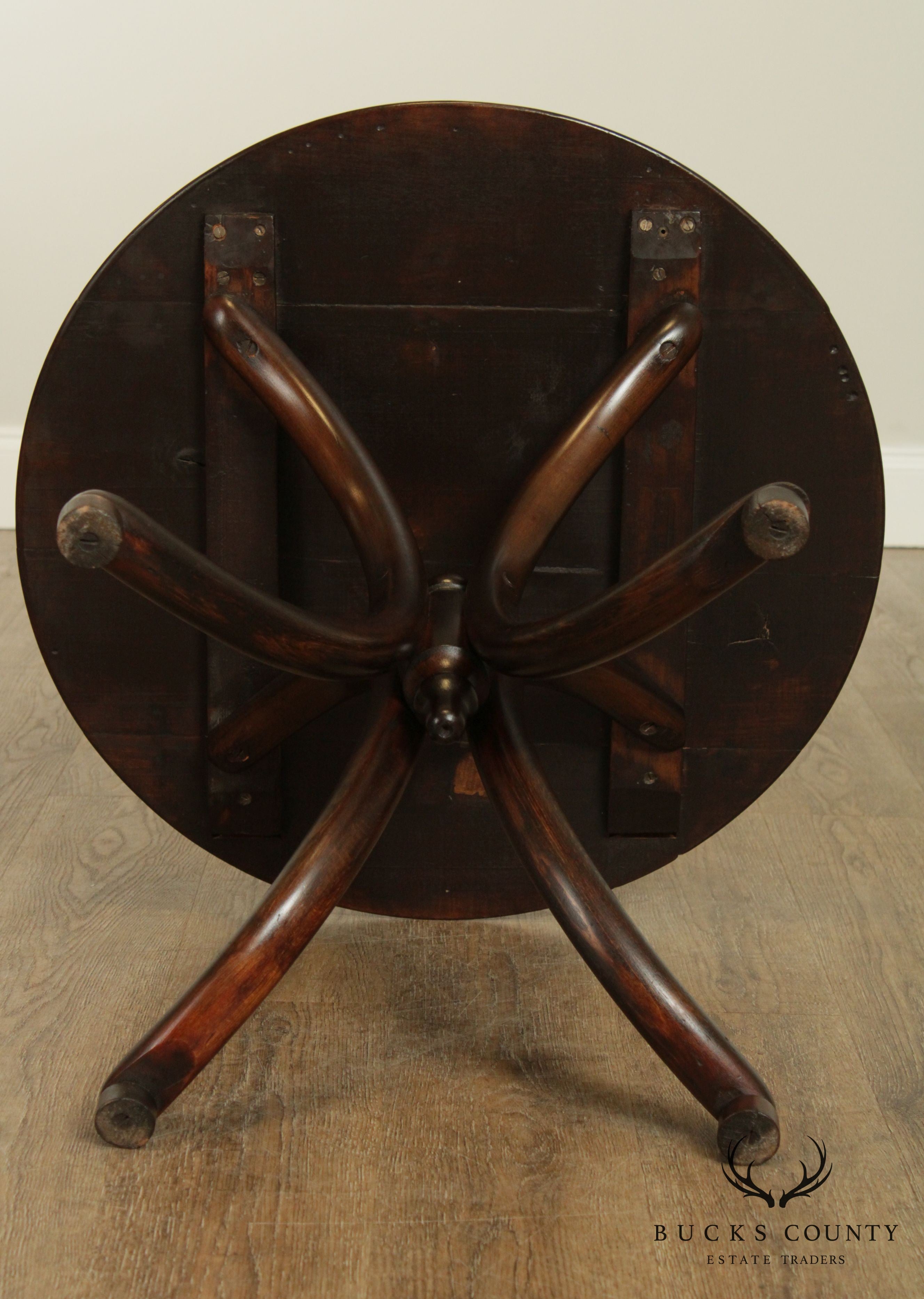 Thonet Round Bentwood Base Antique Side Table