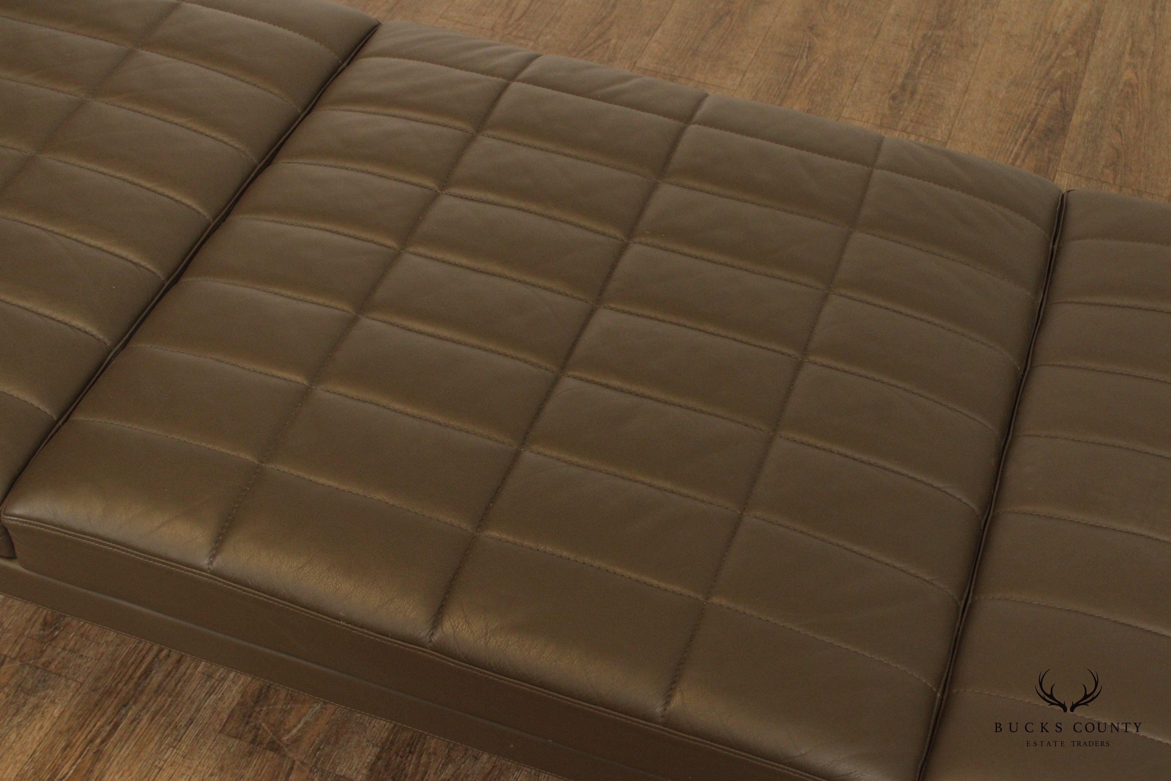 Geiger International Quilted Leather Museum Tuxedo Bench