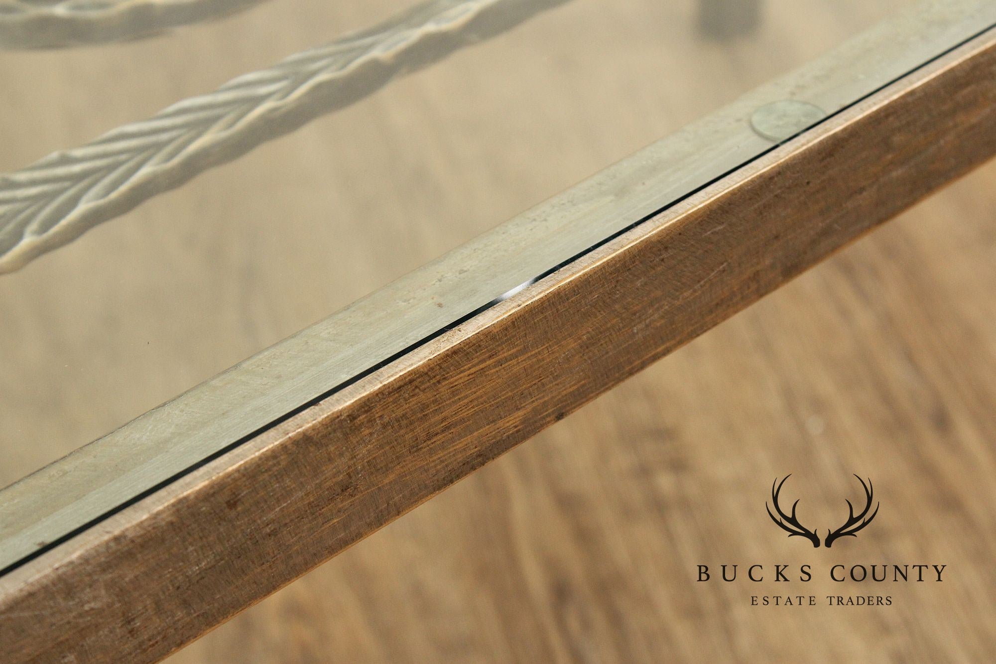 Renaissance Style Cast Iron Glass Top Coffee Table