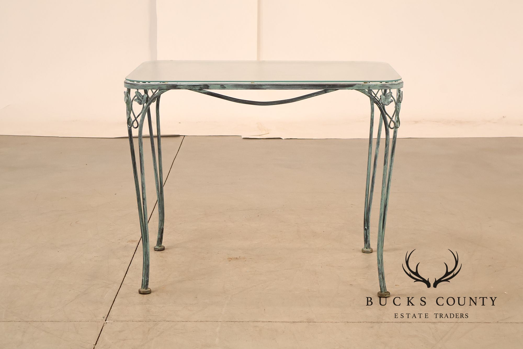 Vintage Ornamental Wrought Iron Three-Piece Patio Bistro Set