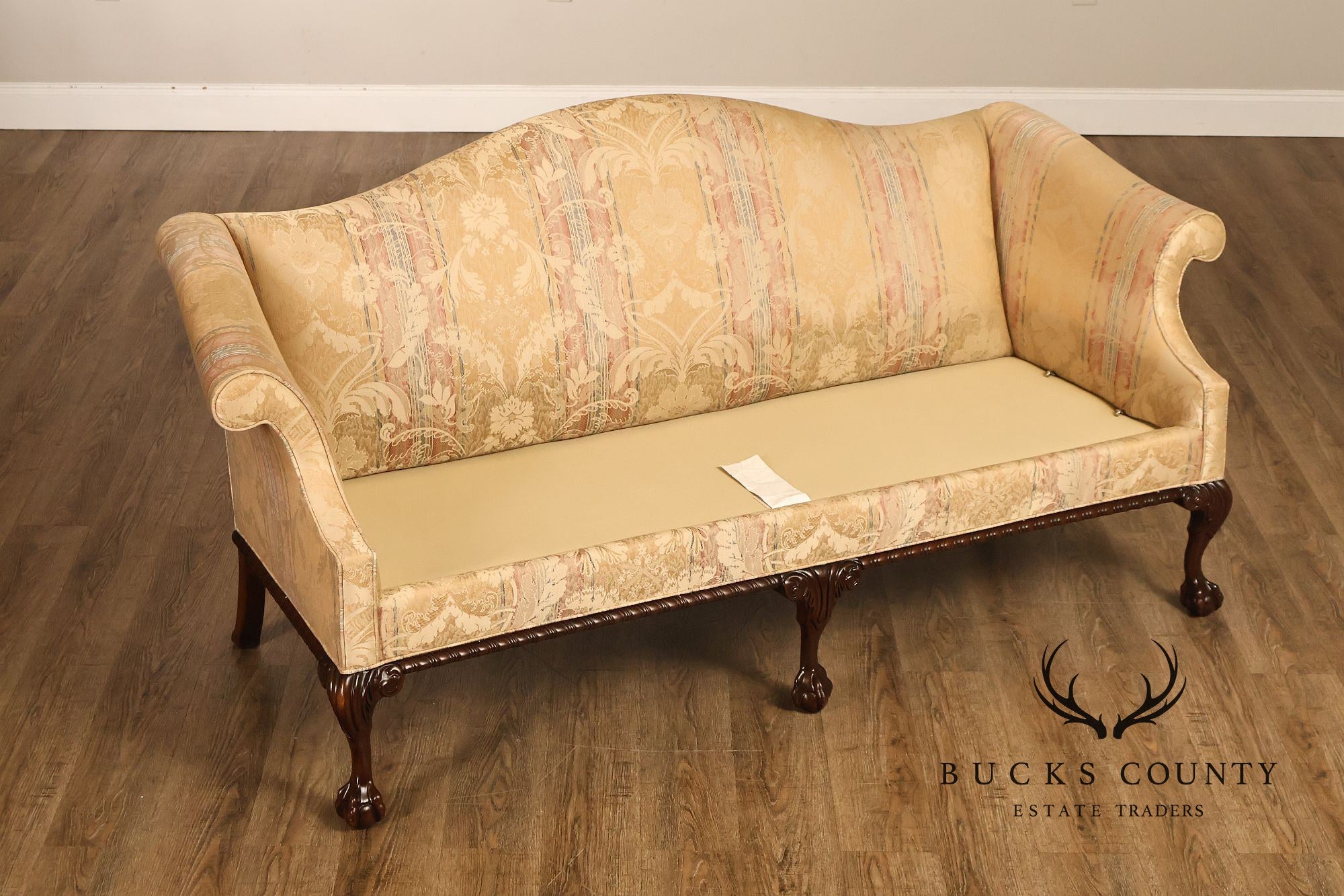 Hickory Chair Chippendale Style Mahogany Camelback Sofa