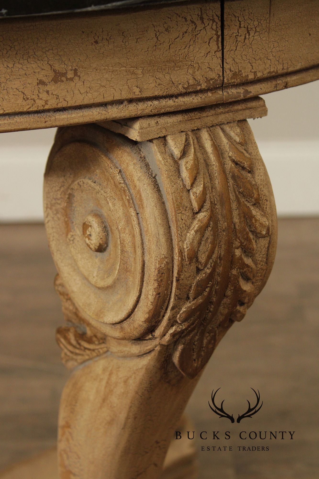 Italian Neoclassical Style Round Marble Top Side Table