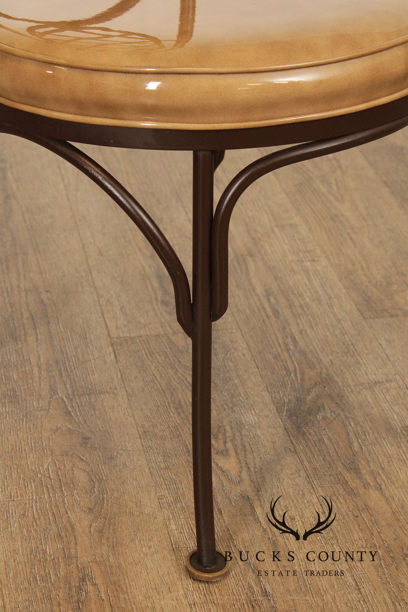 Creative Metal Products Set of Six Wrought Iron Lattice Dining Chairs