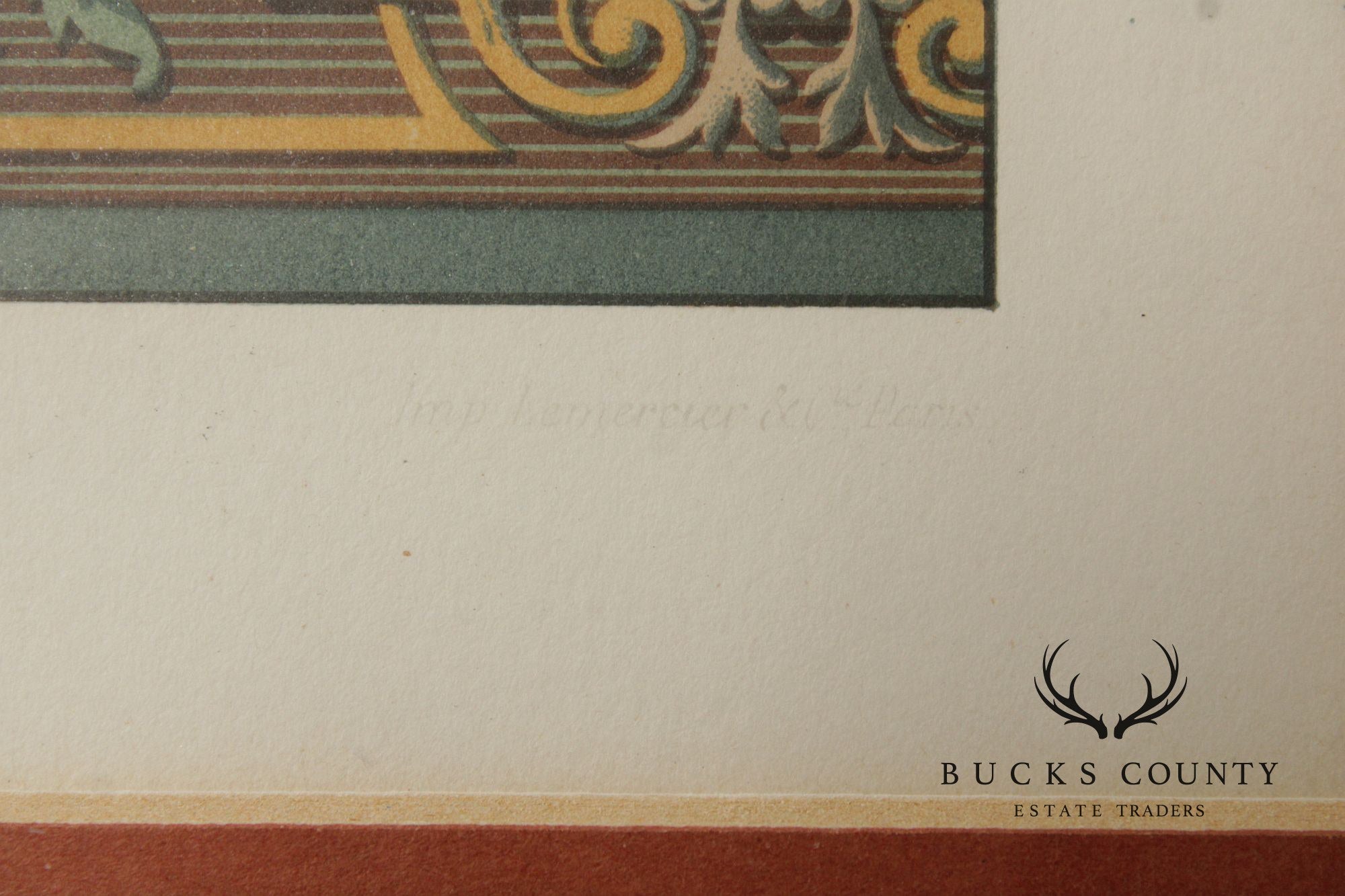 Framed Lithograph of Victorian Wallpaper Borders