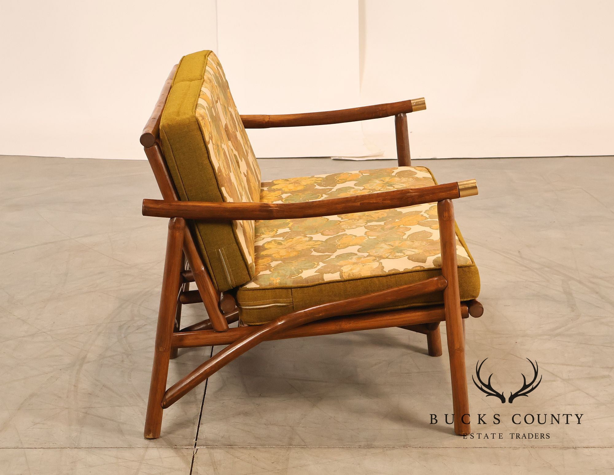 Vogue Coastal Vintage Rattan Bamboo Loveseat