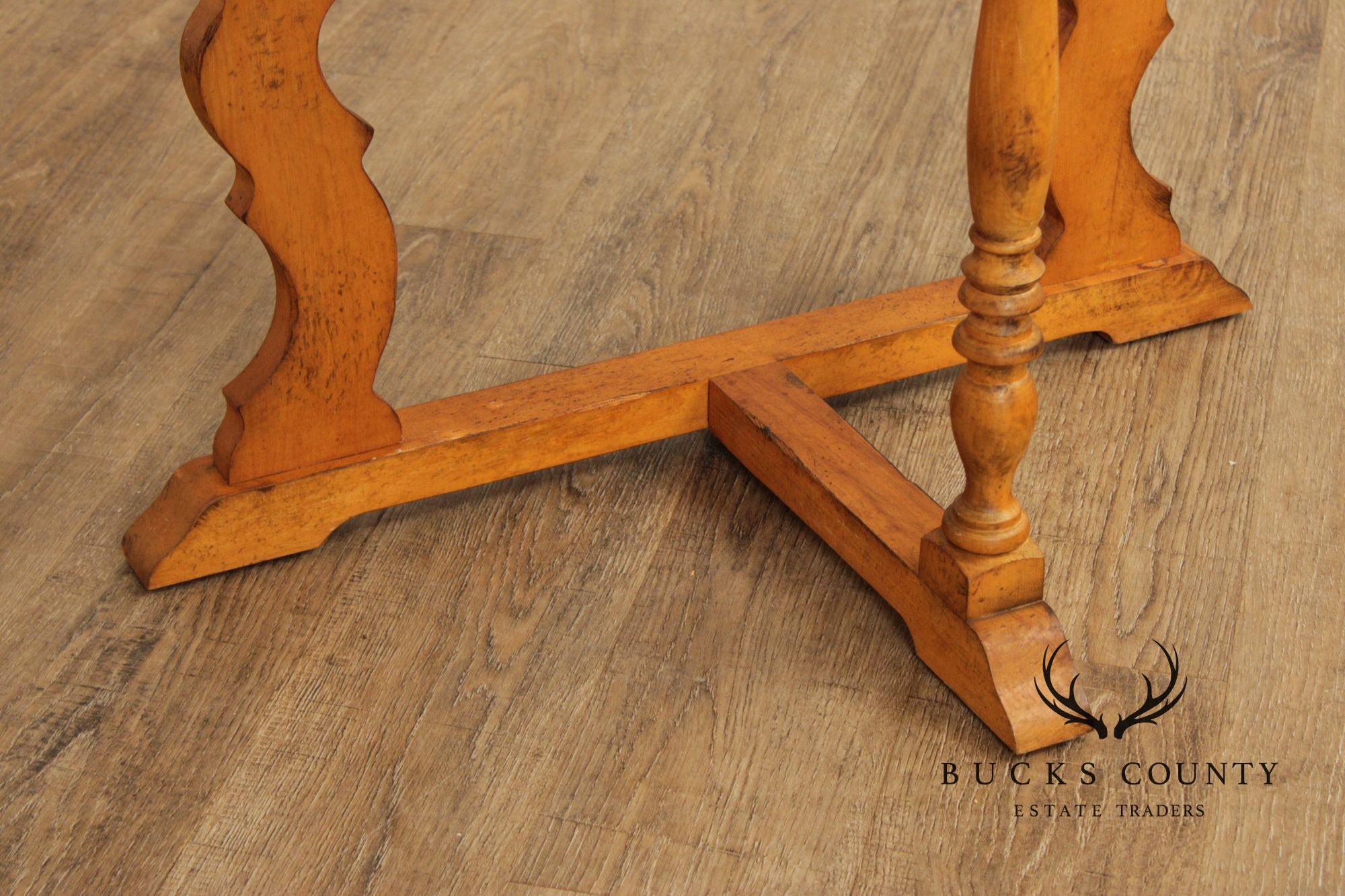 Spanish Baroque Style Pine Demilune Hall Table