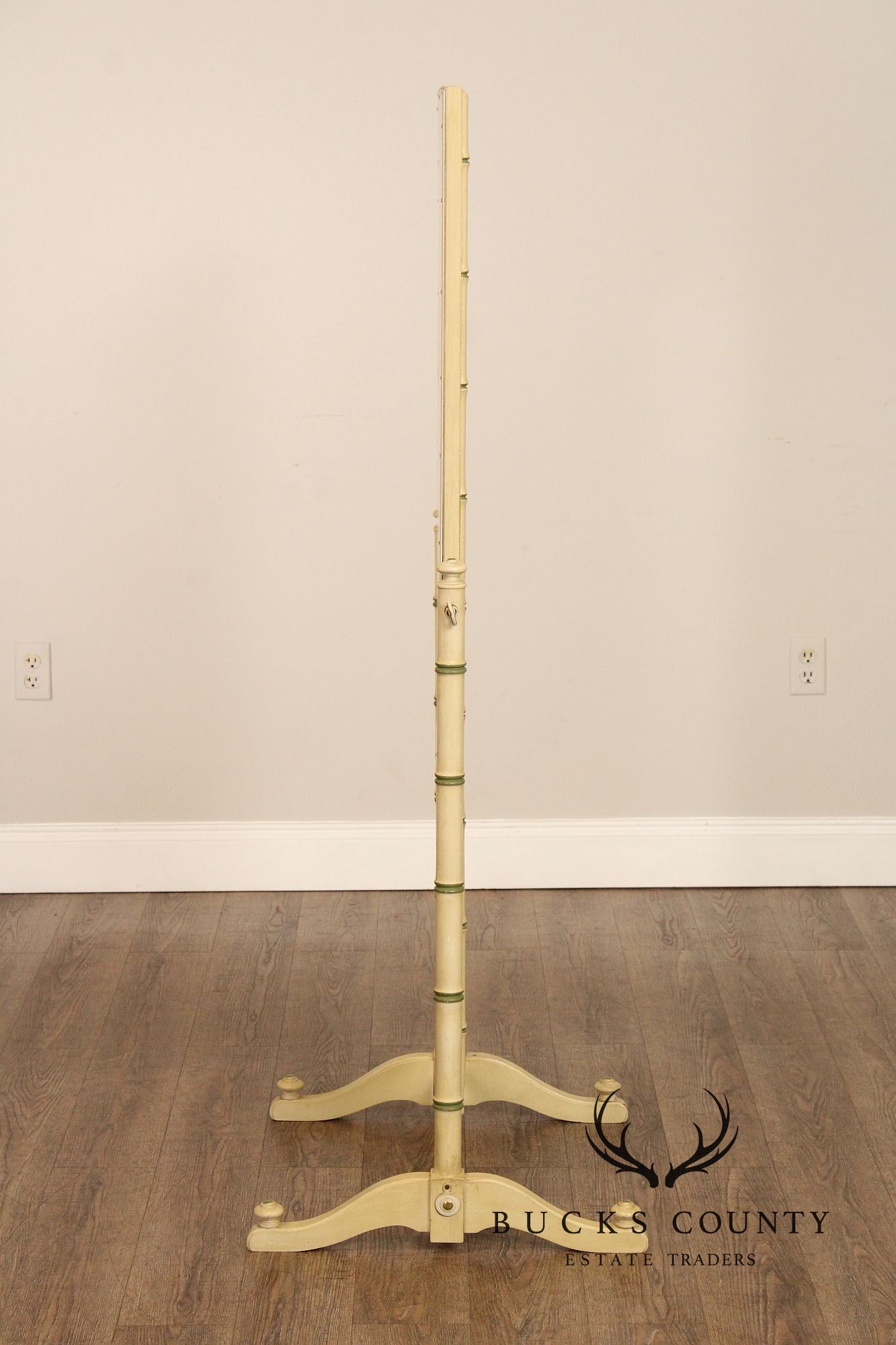 Thomasville Vintage Faux Bamboo Painted Cheval Mirror
