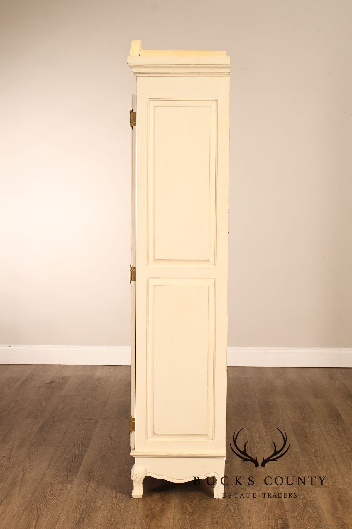 French Country Style Cream Painted Armoire