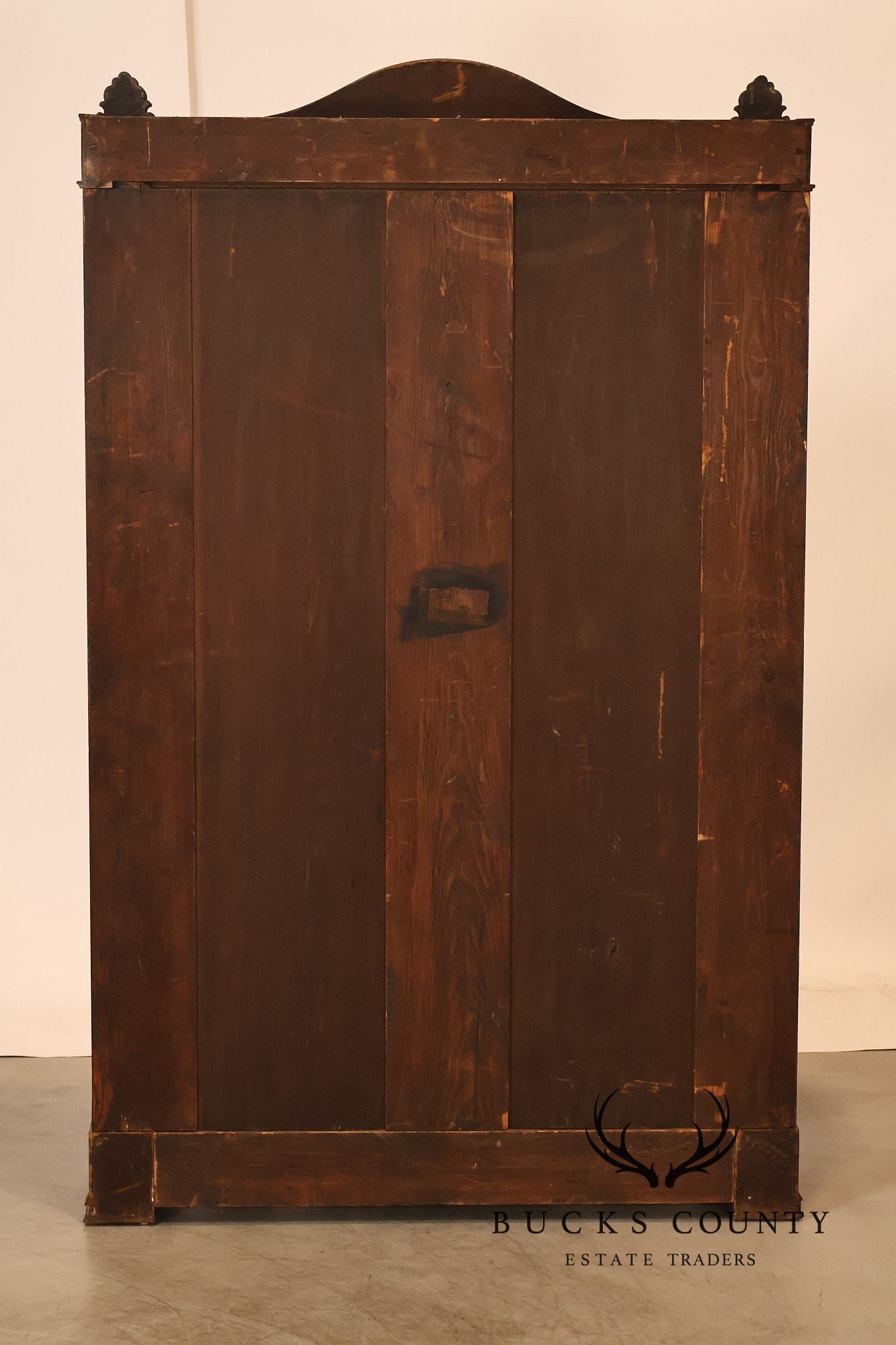 Antique Victorian Renaissance Revival Mahogany Large Two Door Bookcase
