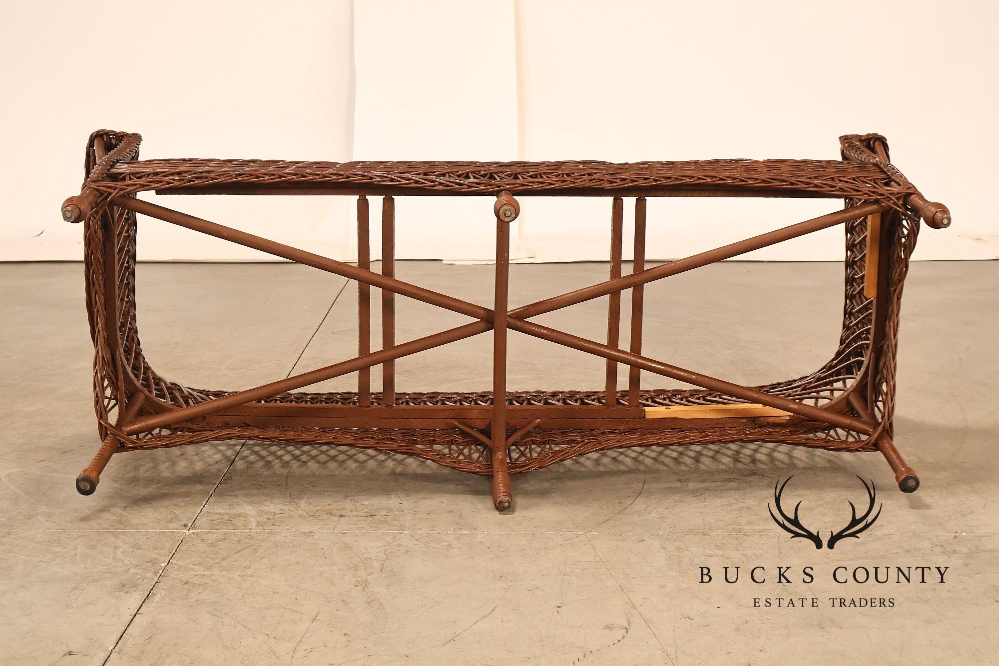 Antique Bar Harbor Style Wicker Sofa