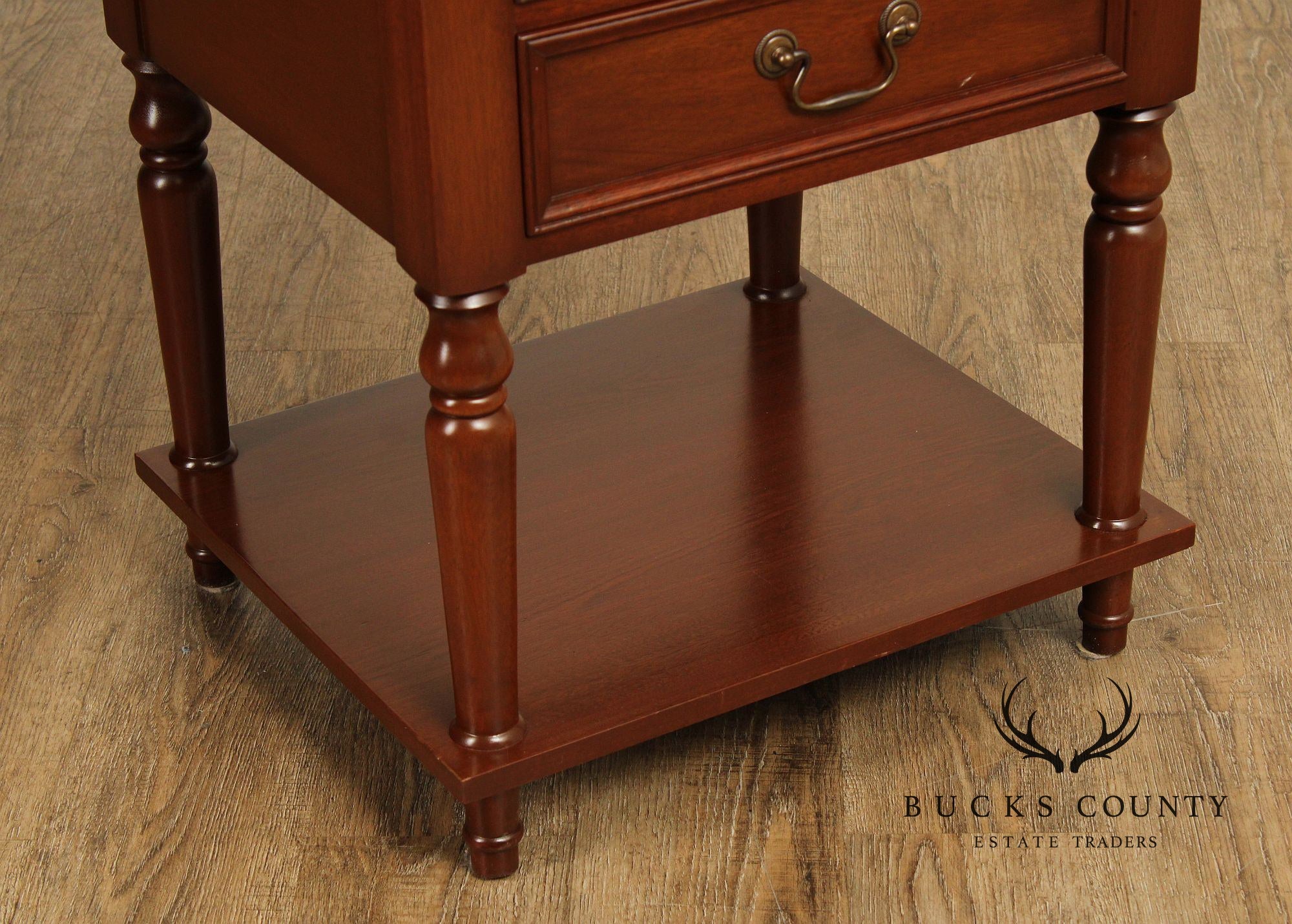 Traditional Style Two Drawer Mahogany Nightstand