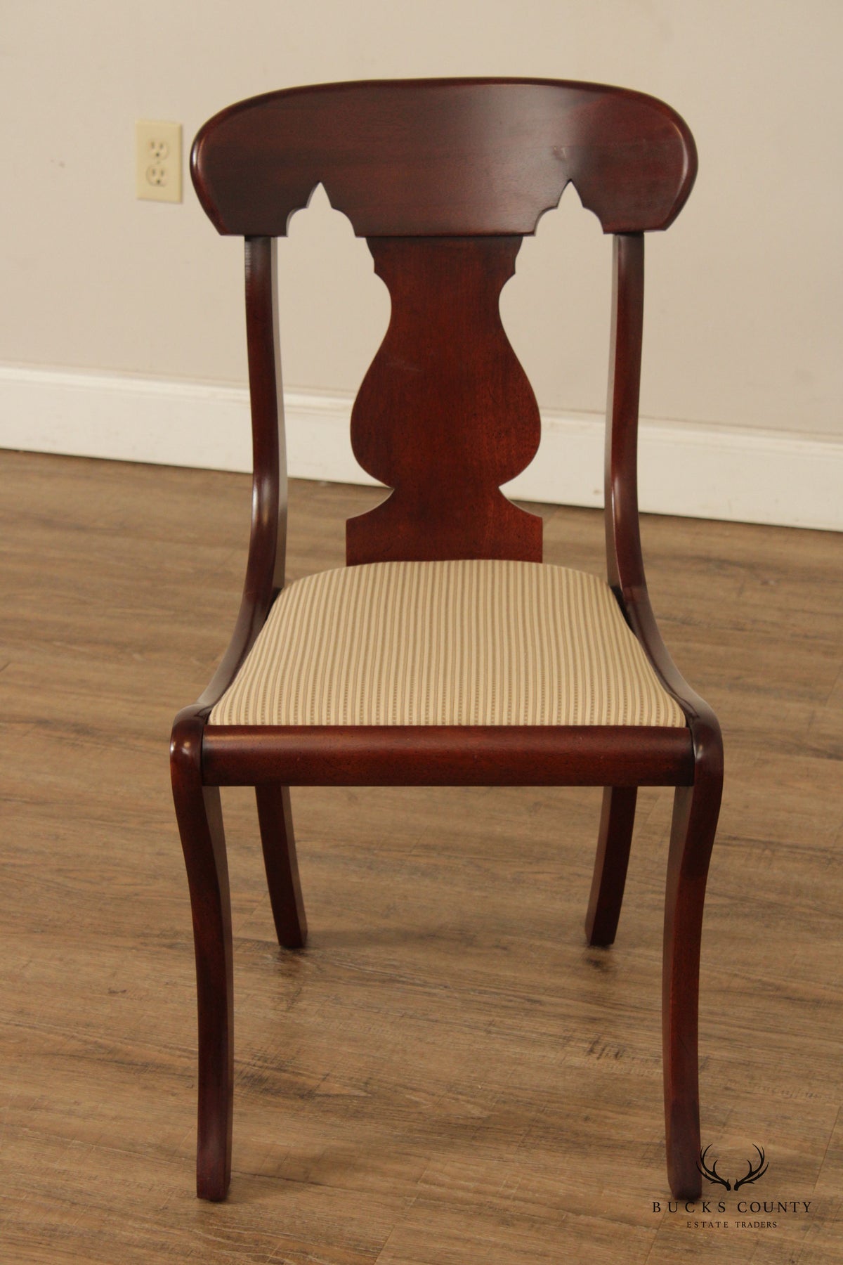 Hickory Chair Empire Style Pair of Mahogany Dining Side Chairs