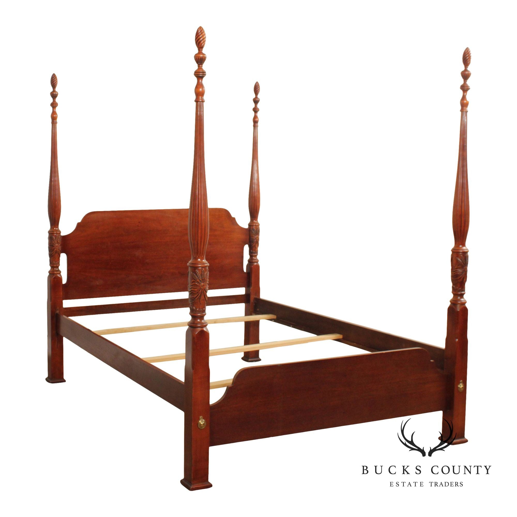 Lexington Queen Size Carved Mahogany Poster Bed