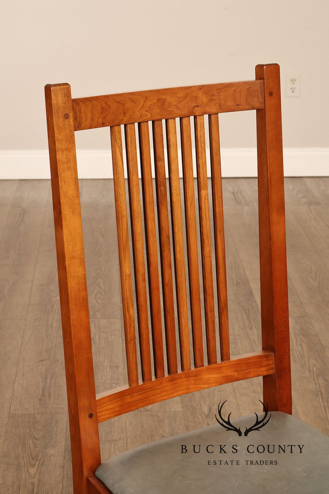 Stickley Mission Collection Set Of Eight Cherry Spindle Dining Chairs