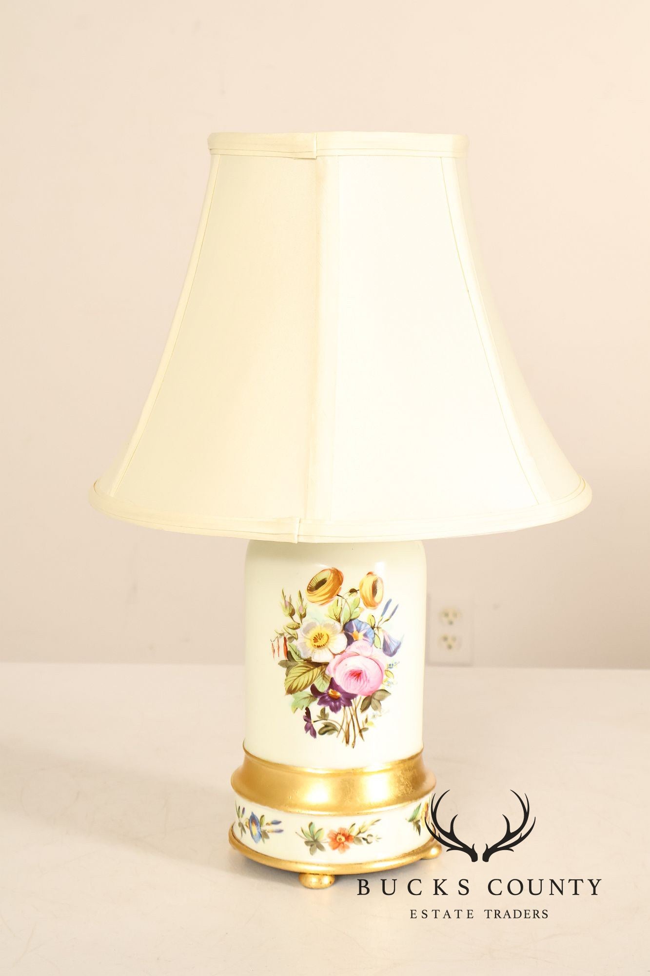 Hand Painted Floral Porcelain Table Lamp