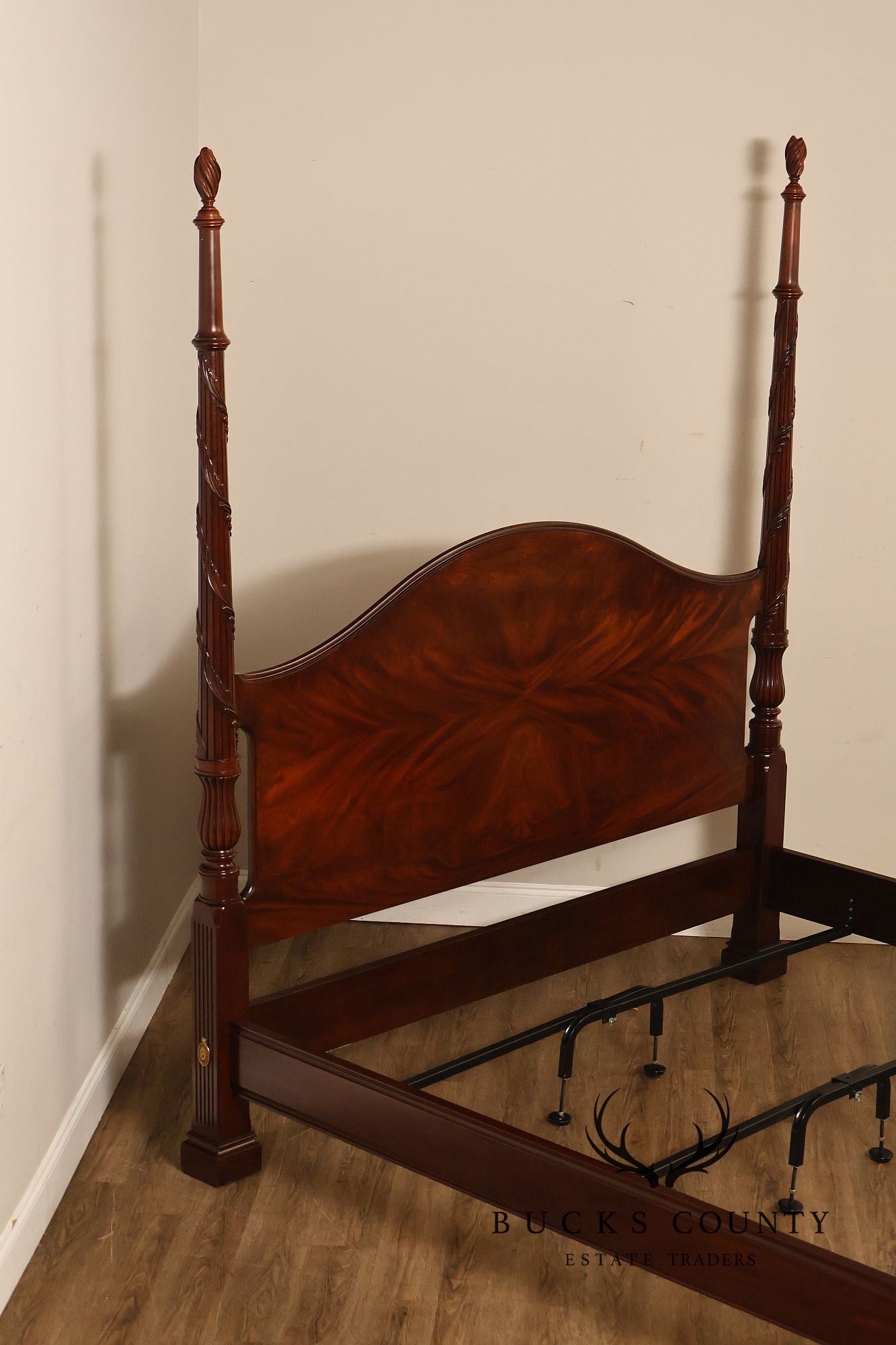 Henkel Harris Carved Mahogany King Poster Bed