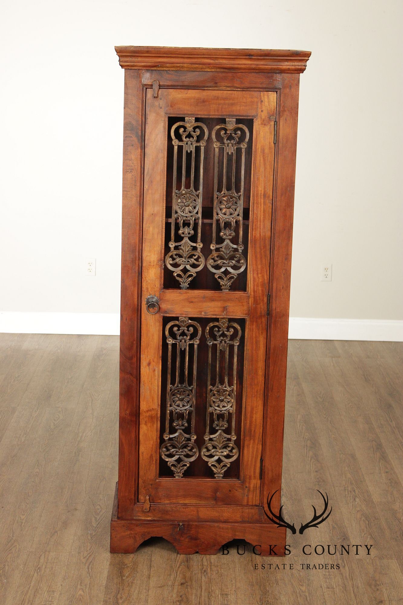 Rustic European Style Tall Narrow Single Door Cabinet