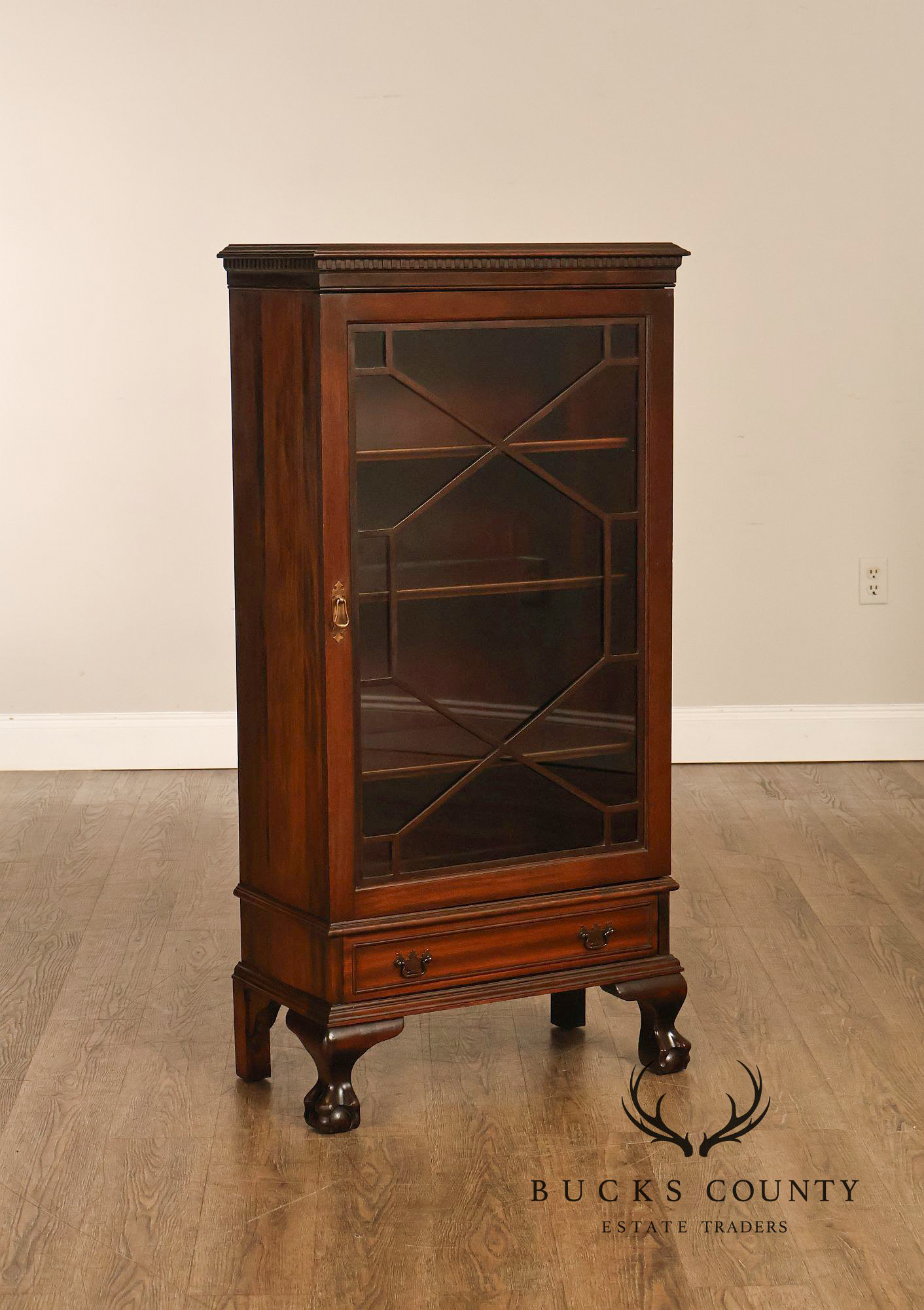 1940's Chippendale Style Mahogany Single Door By Wasmuth-Goodrich