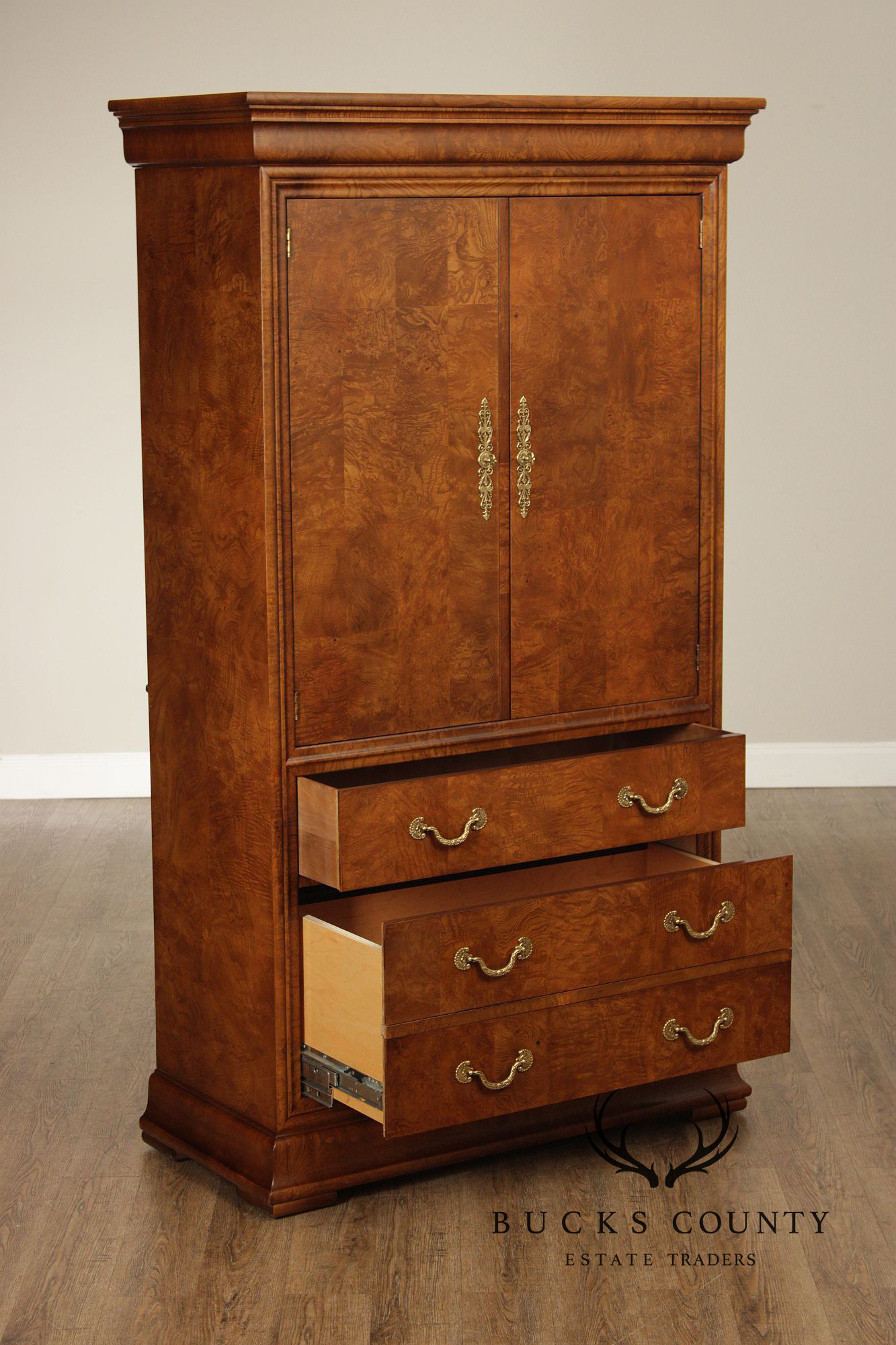 Henredon Charles X Collection Burlwood Armoire