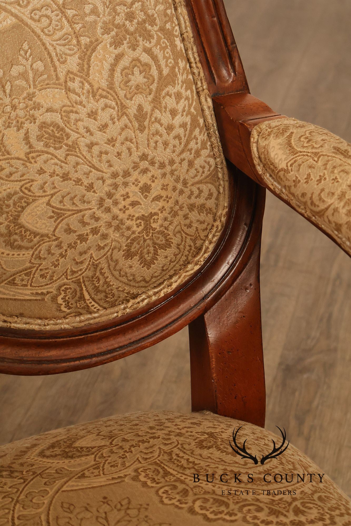 Ethan Allen French Louis XV Style Pair of Fauteuil Armchairs