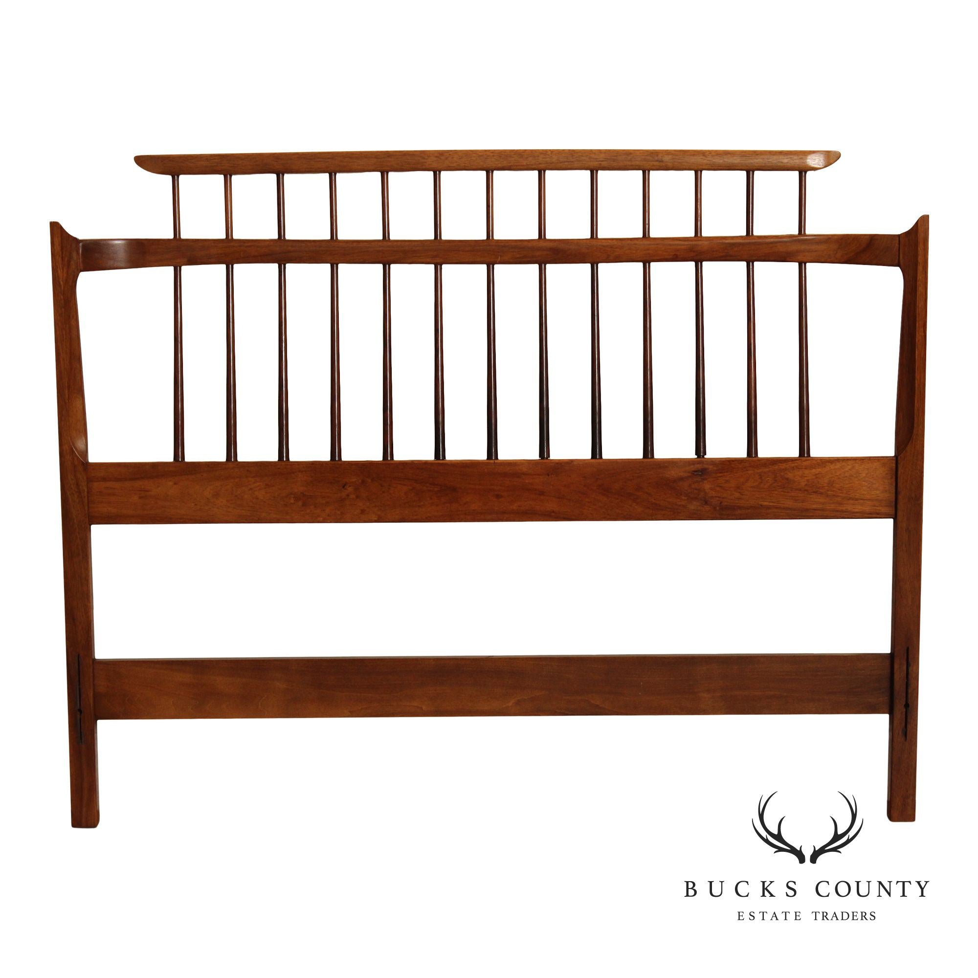 Thomasville Mid Century Modern Black Walnut Full Size Headboard