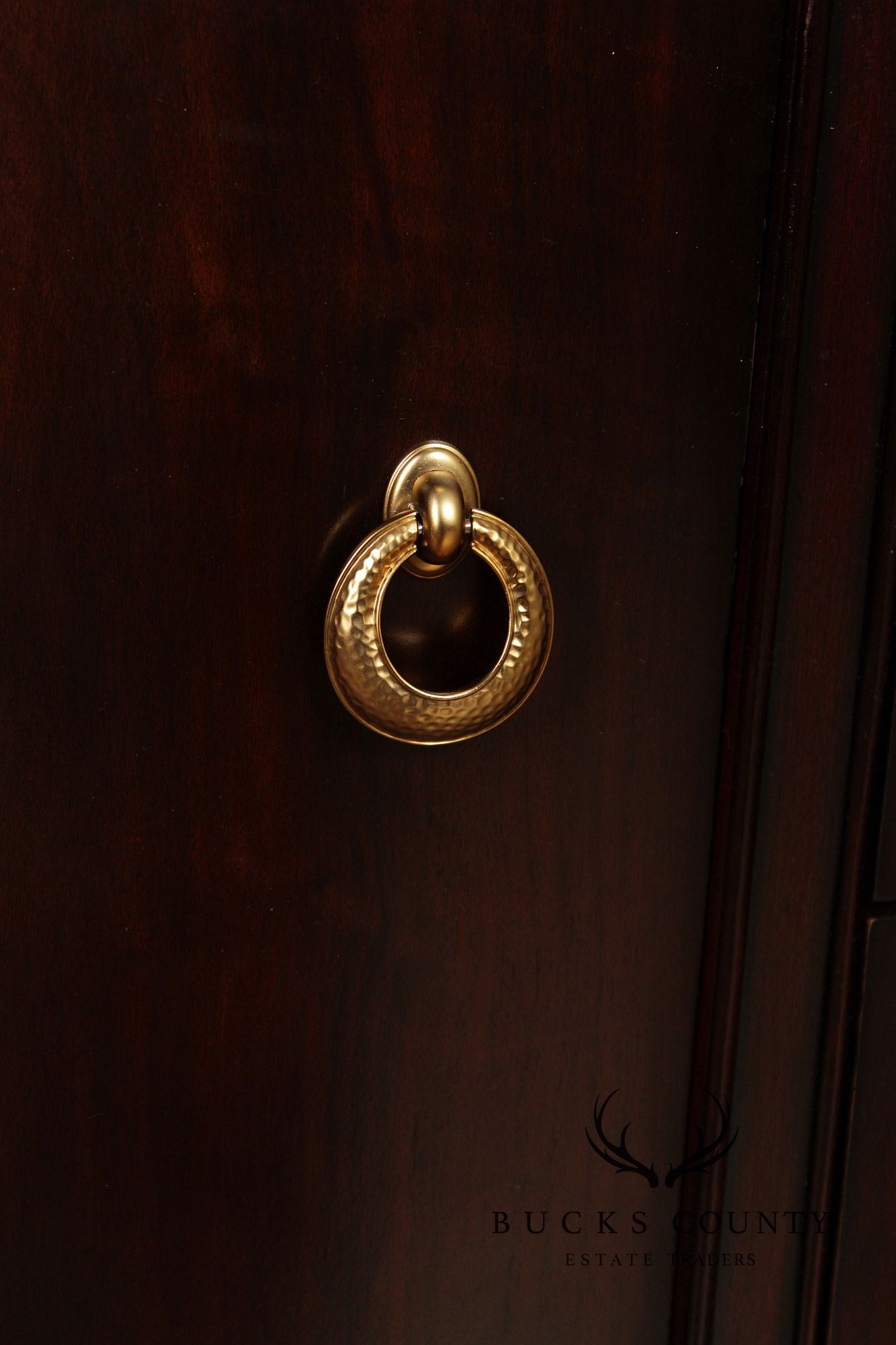 Thomasville Art Deco Style Bogart Collection Granite Top Demilune Sideboard