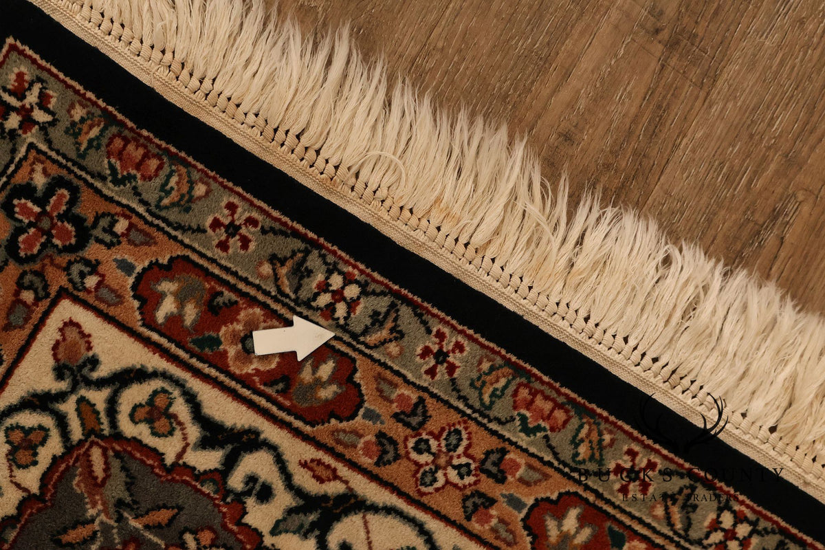 Hand Knotted Persian Style Area Rug With Medallion And Floral Motif