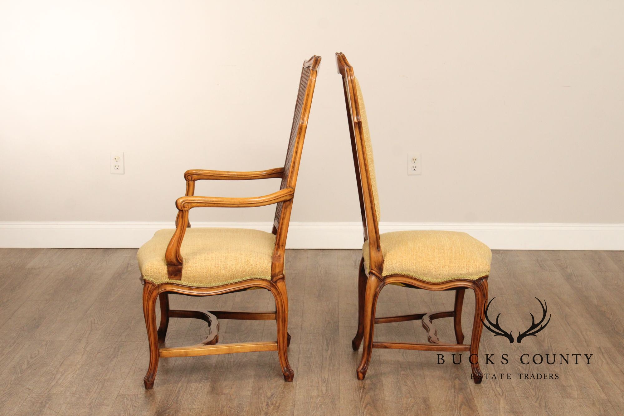 French Provincial Style Set of Six Tall-Back Dining Chairs