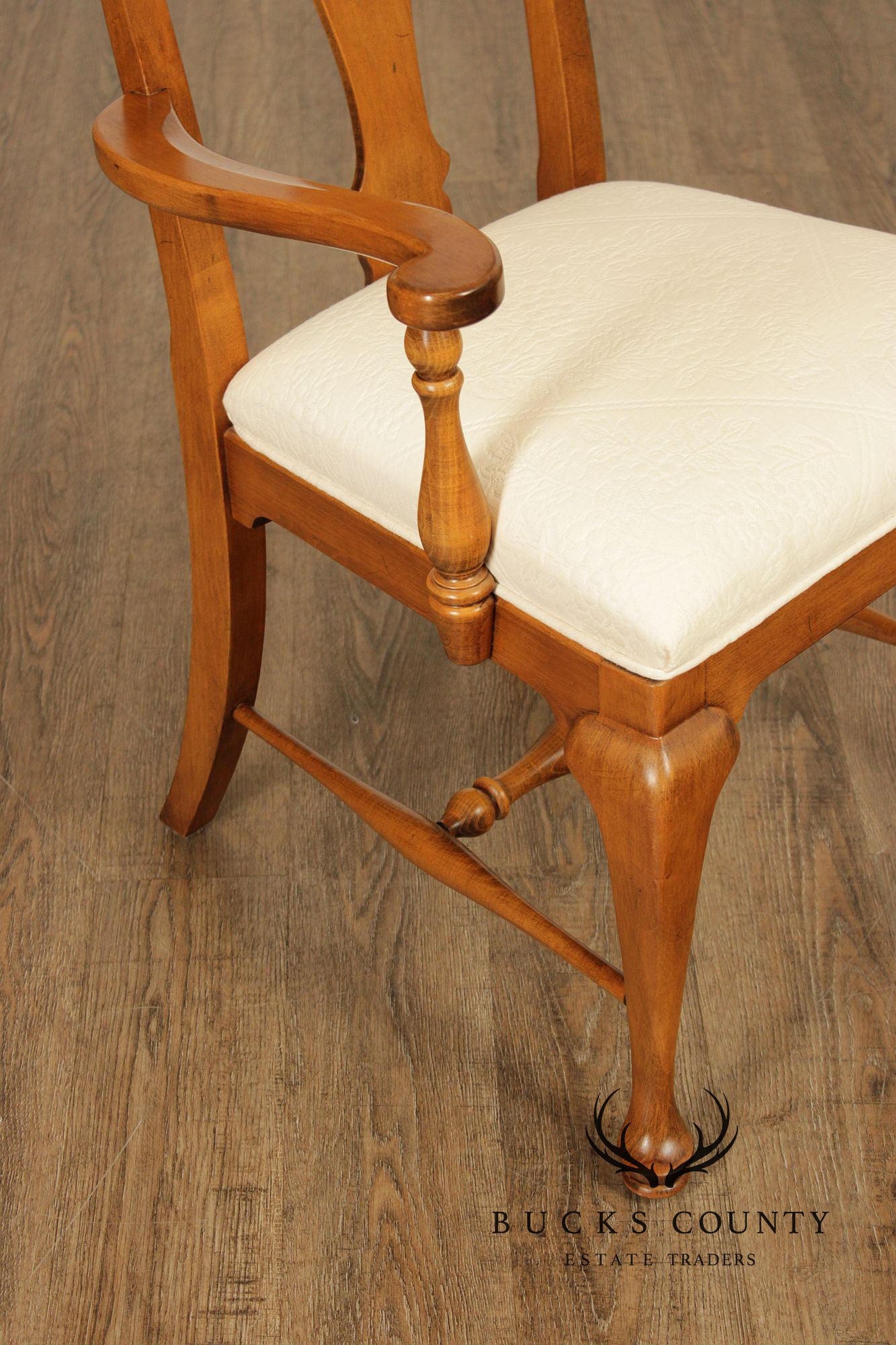 Ethan Allen 1776 Collection Set Of 6 Queen Anne Style Maple Dining Chairs