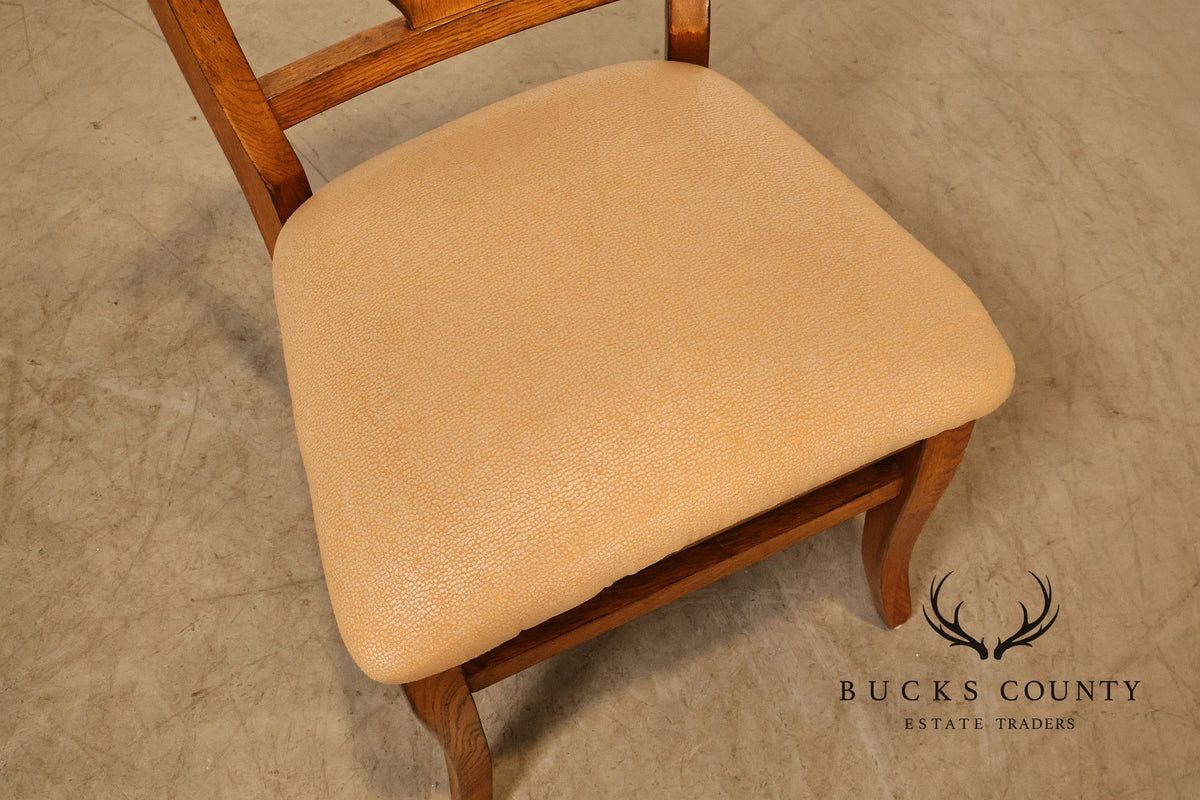 Traditional Set Of 8 Oval Back Upholstered Dining Side Chairs