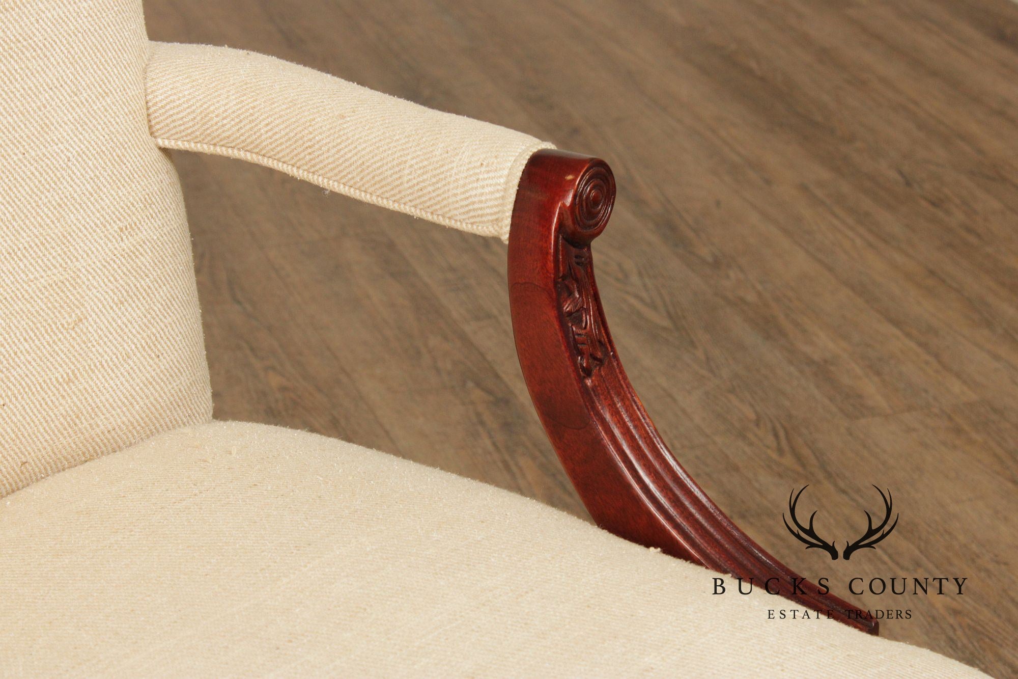 Georgian Style Mahogany Gainsborough Library Armchair