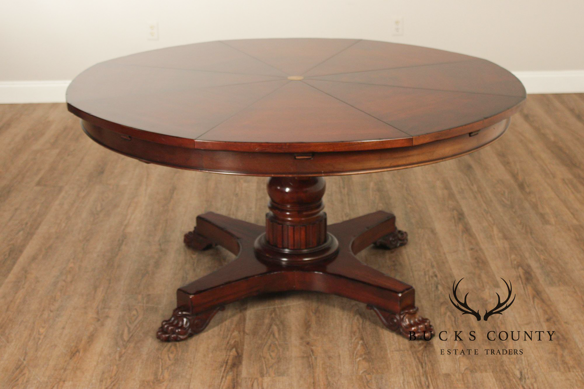 Oscar De La Renta For Century Furniture Mahogany Radial Extension Jupe Dining Table