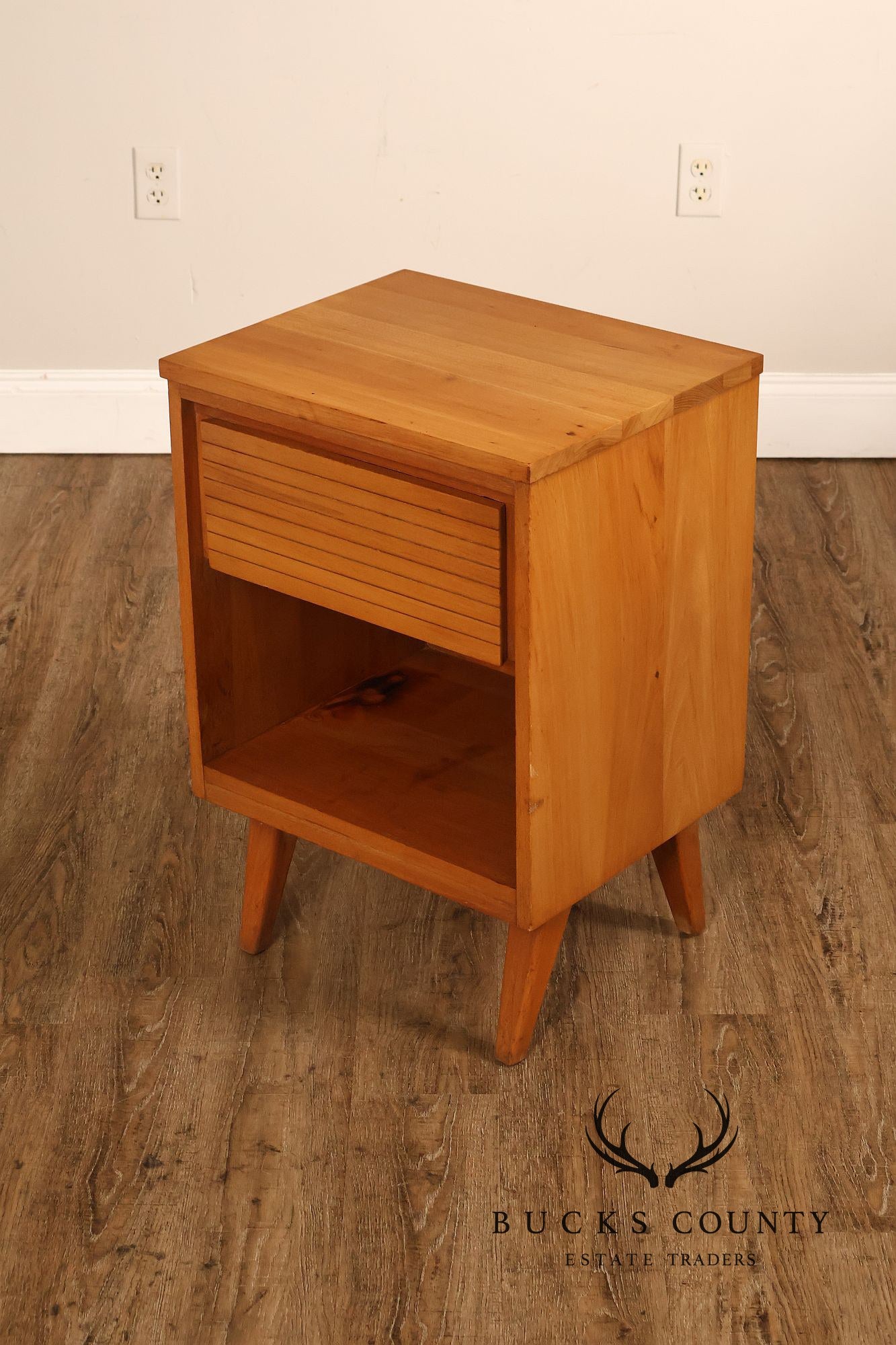 Mid Century Modern Pine Nightstand